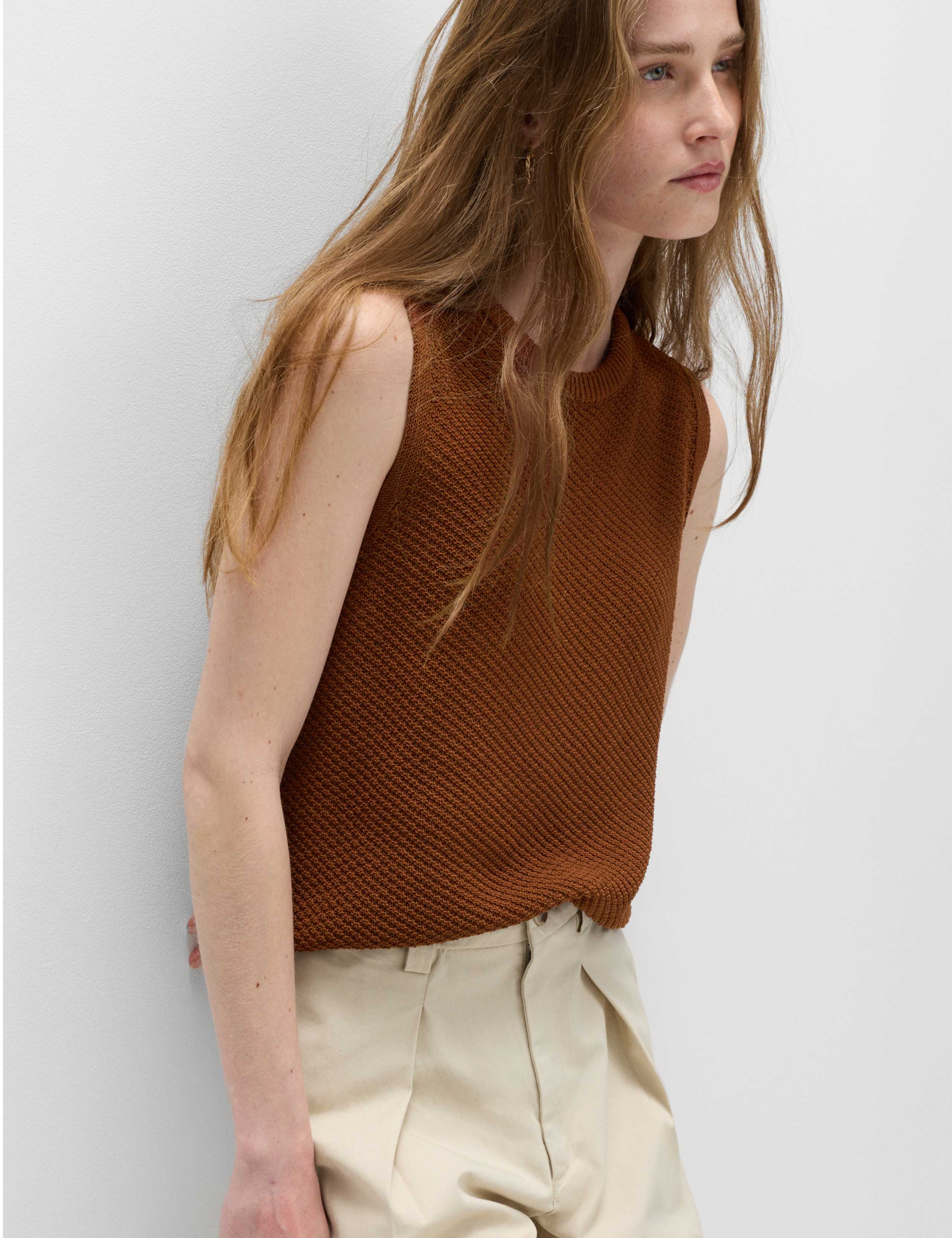 Cotton Rich Slim Fit Knitted Top 3 of 5