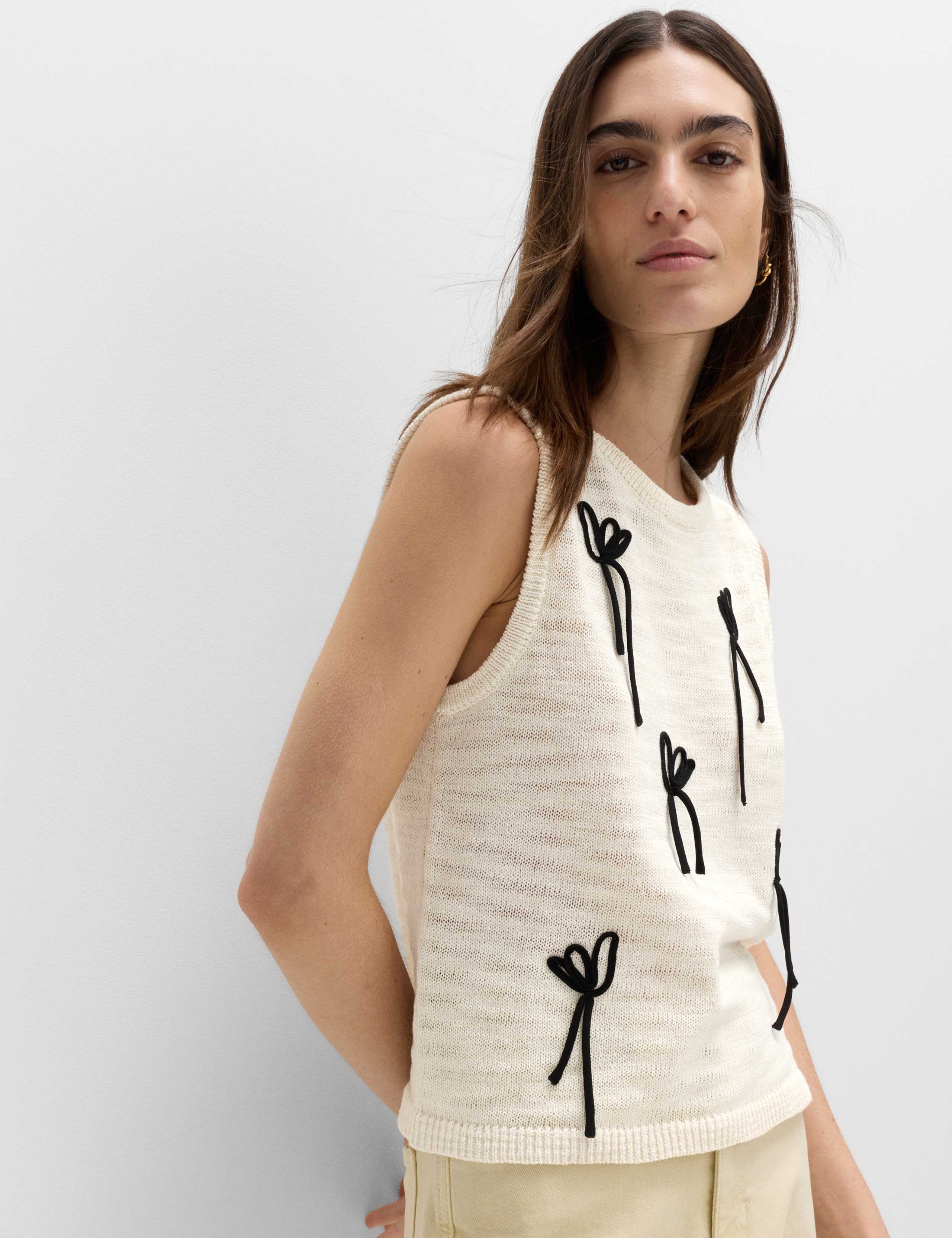 Cotton Rich Floral Cornelli Knitted Vest 5 of 7