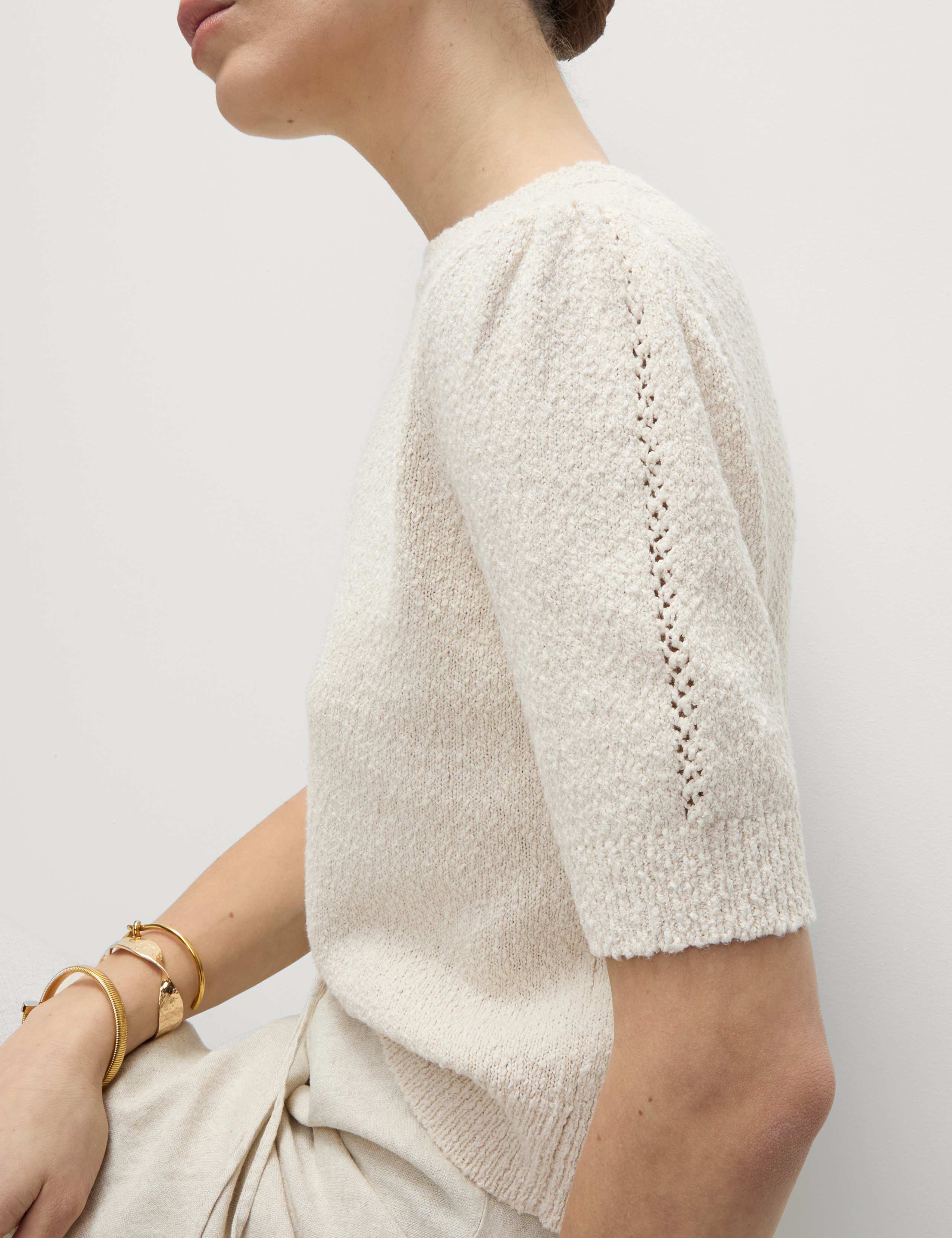 Cotton Rich Textured Slim Fit Crop Top 5 of 6