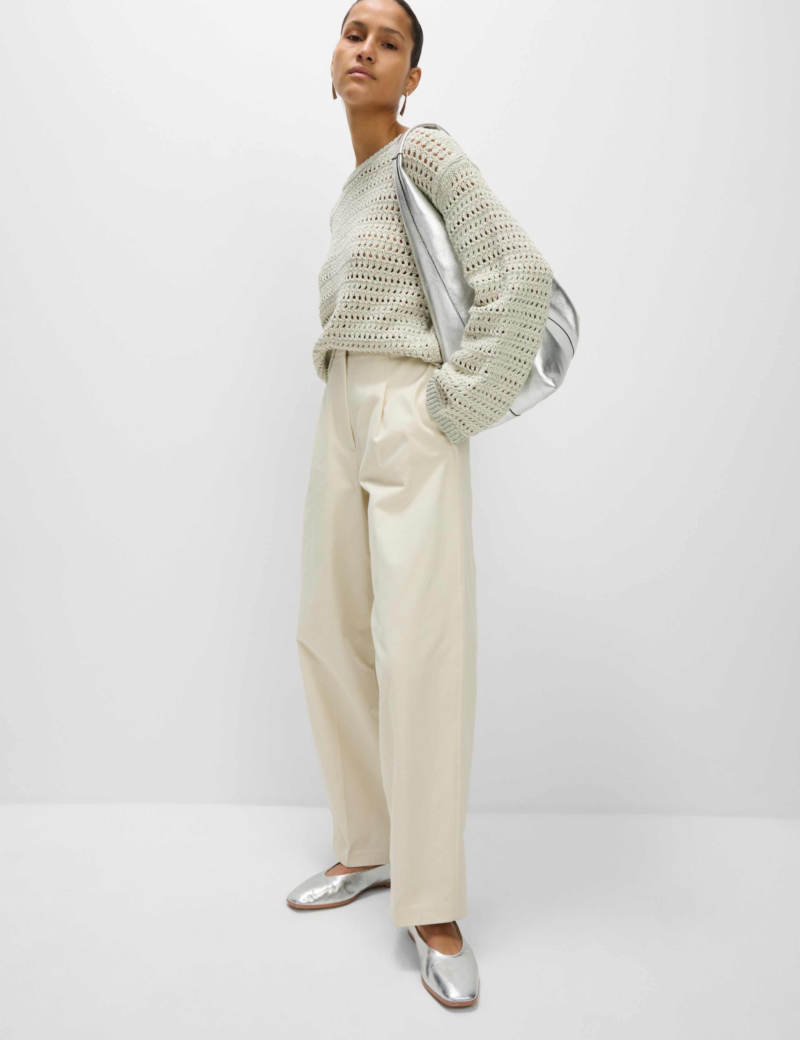 Textured Crew Neck Jumper with Cotton 3 of 6