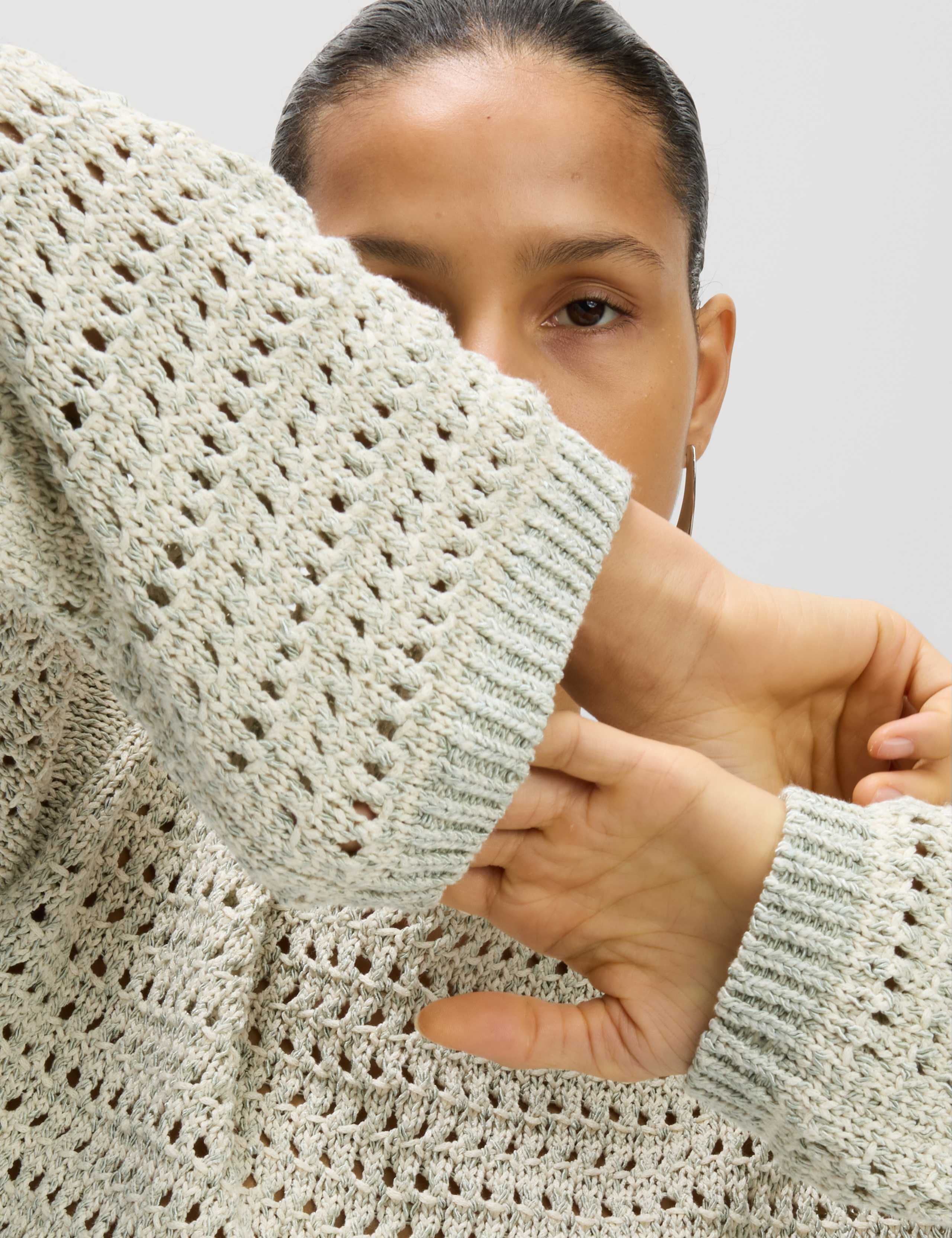 Textured Crew Neck Jumper with Cotton 5 of 6