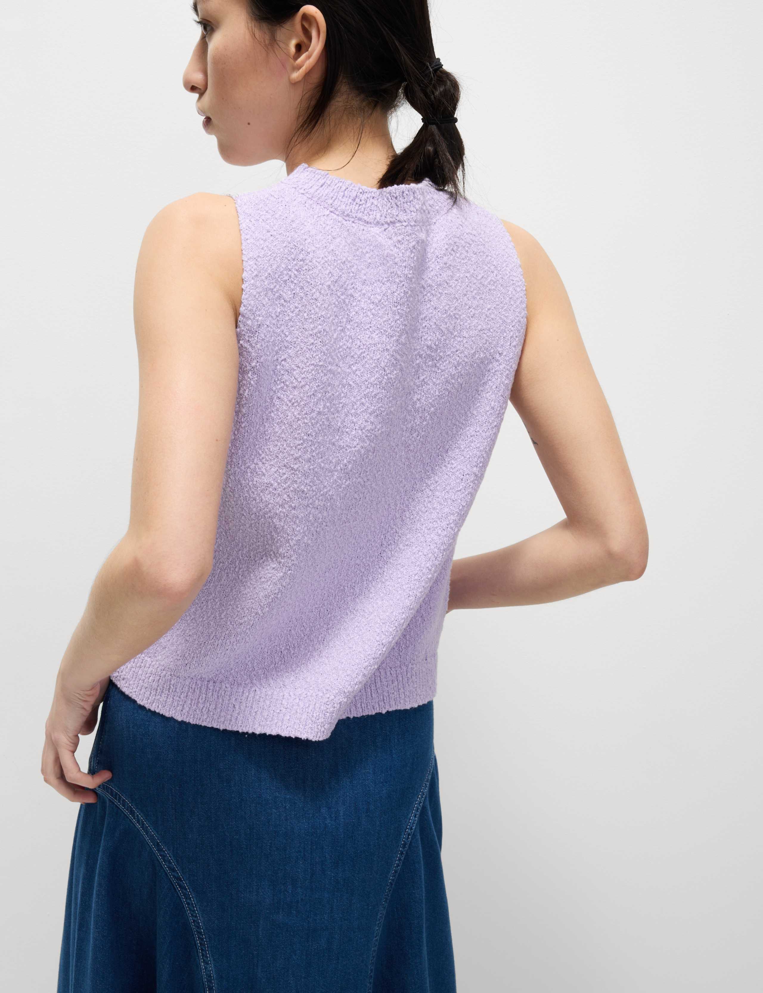 Cotton Rich Textured Knitted Vest 5 of 6
