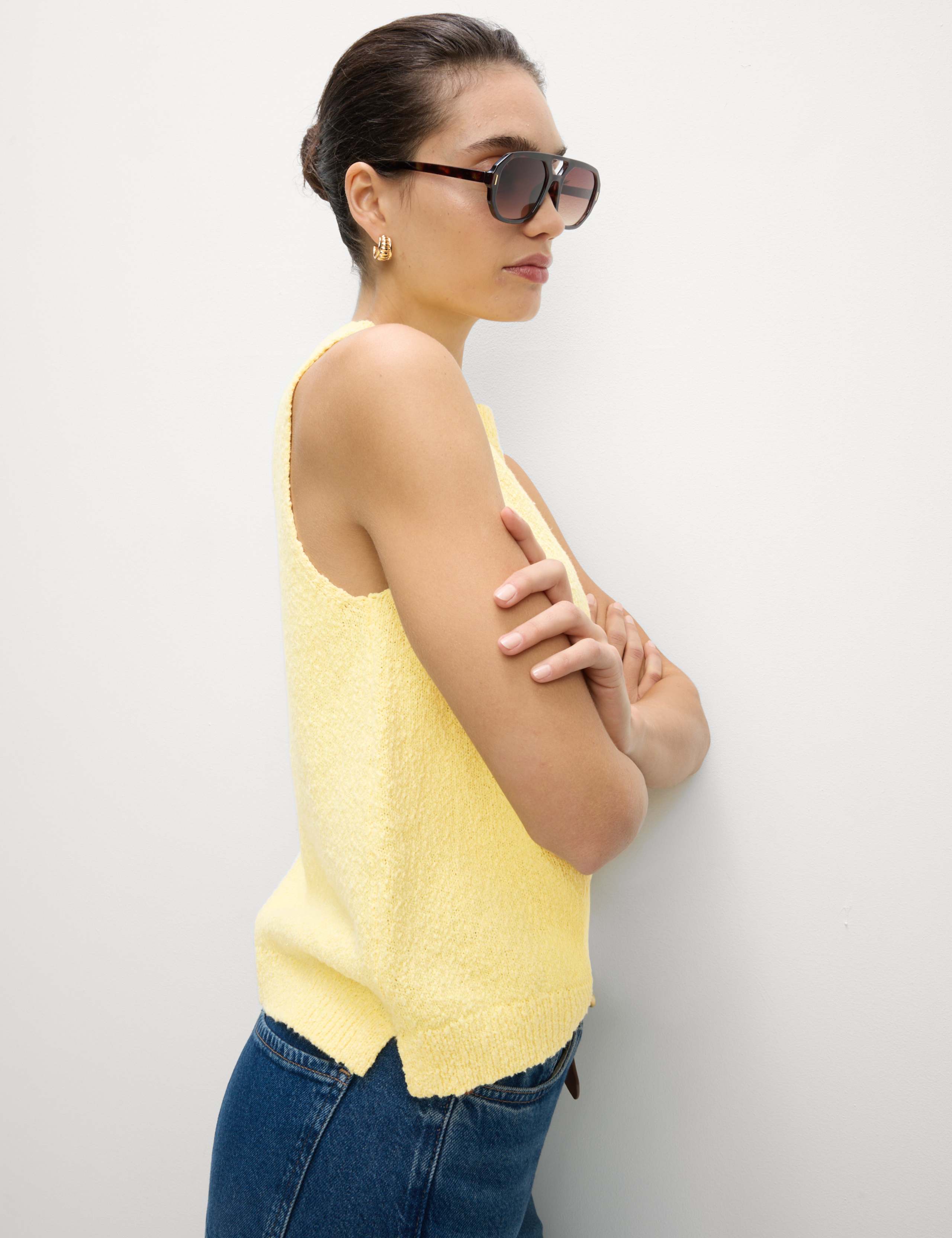 Cotton Rich Textured Knitted Vest 5 of 6
