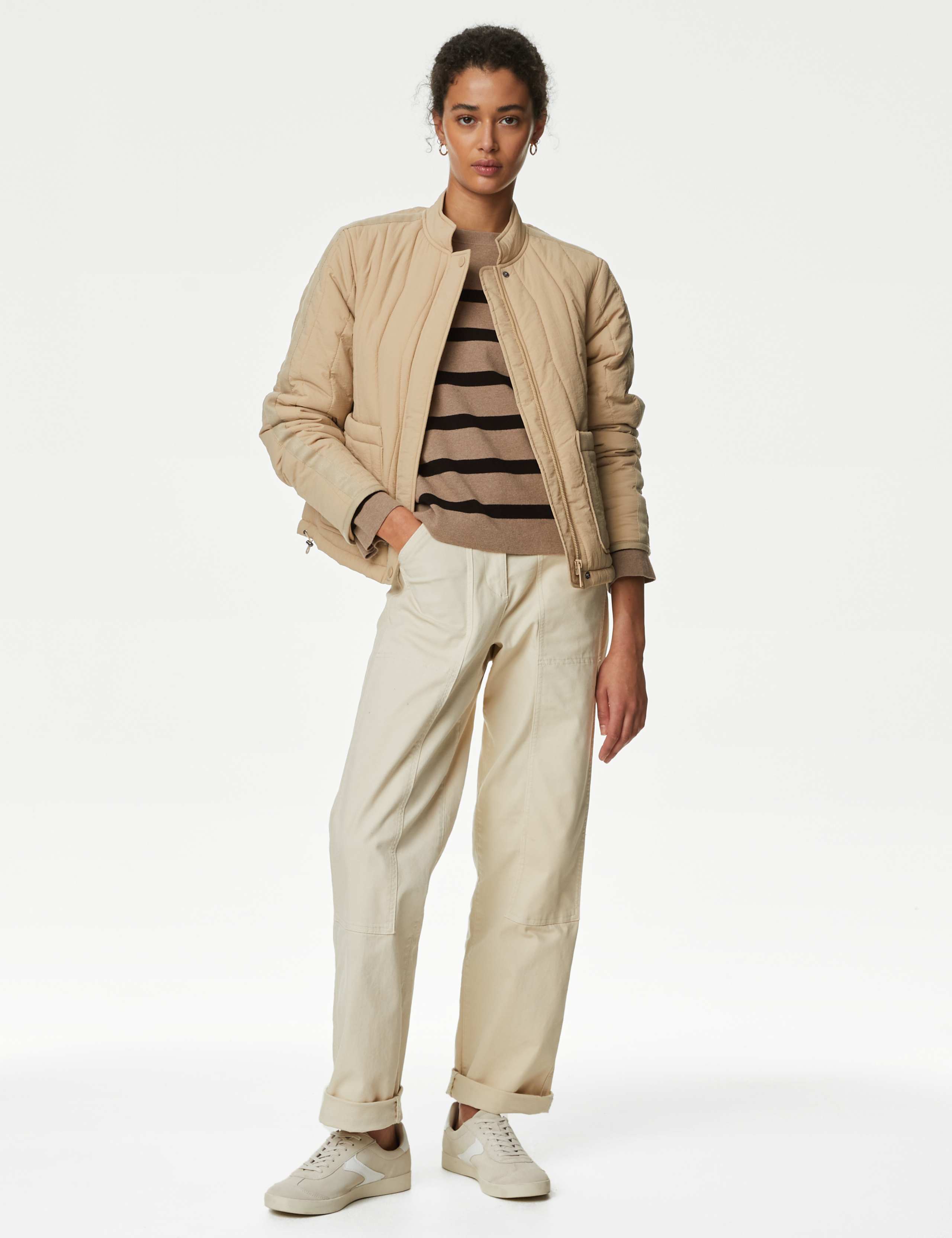 Cotton Rich Striped Crew Neck Jumper 1 of 7