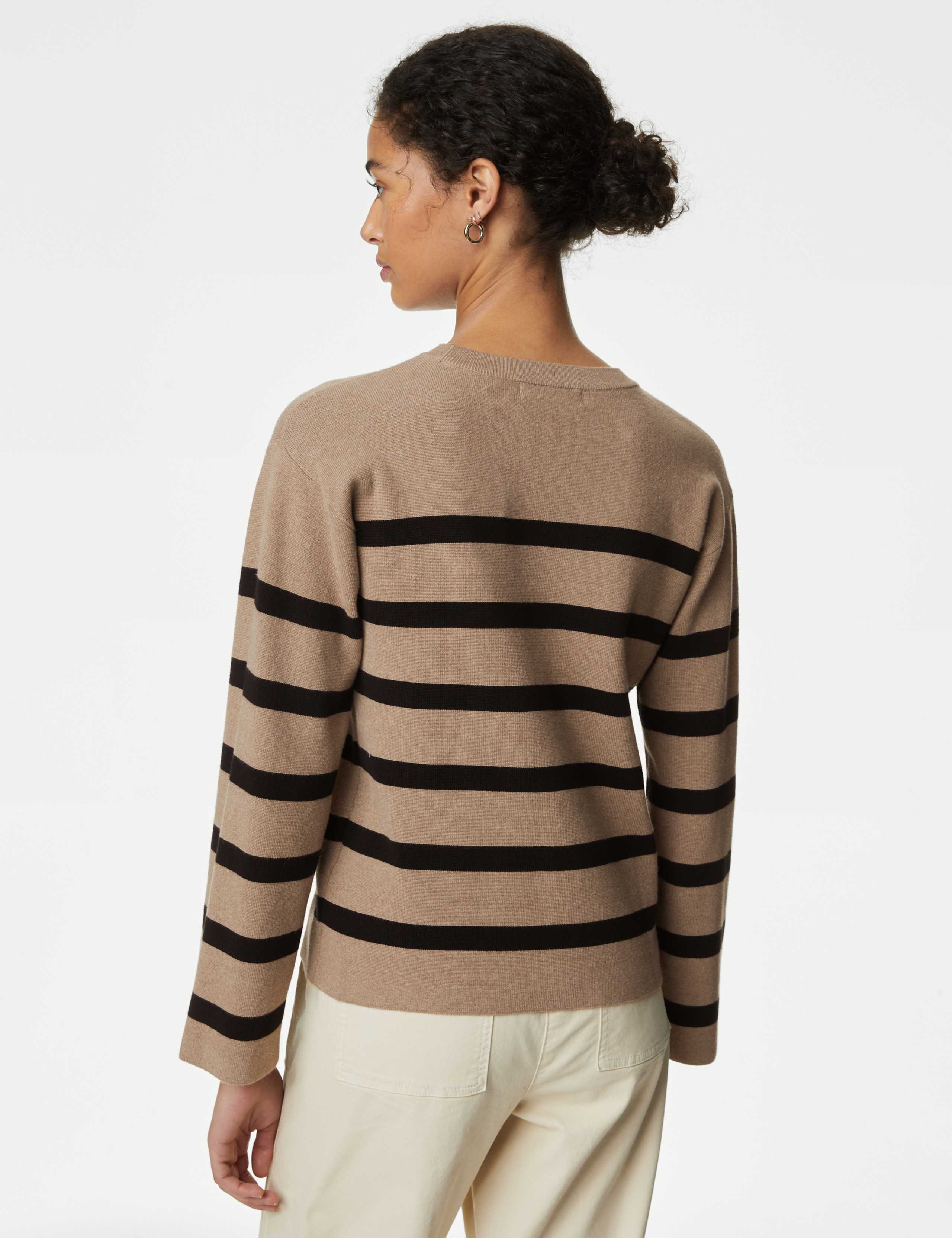 Cotton Rich Striped Crew Neck Jumper 5 of 7