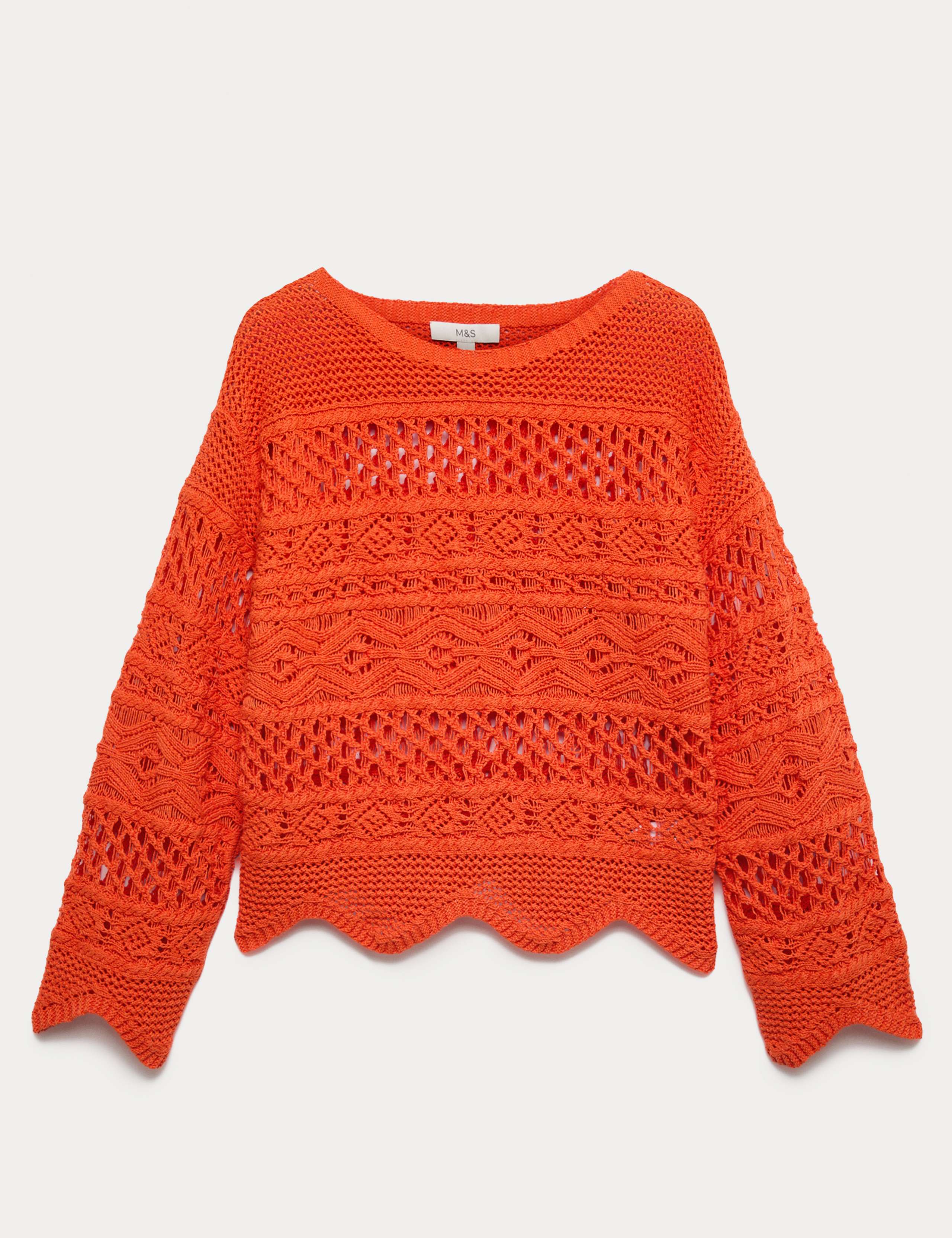 Cotton Rich Textured Cropped Jumper 2 of 5