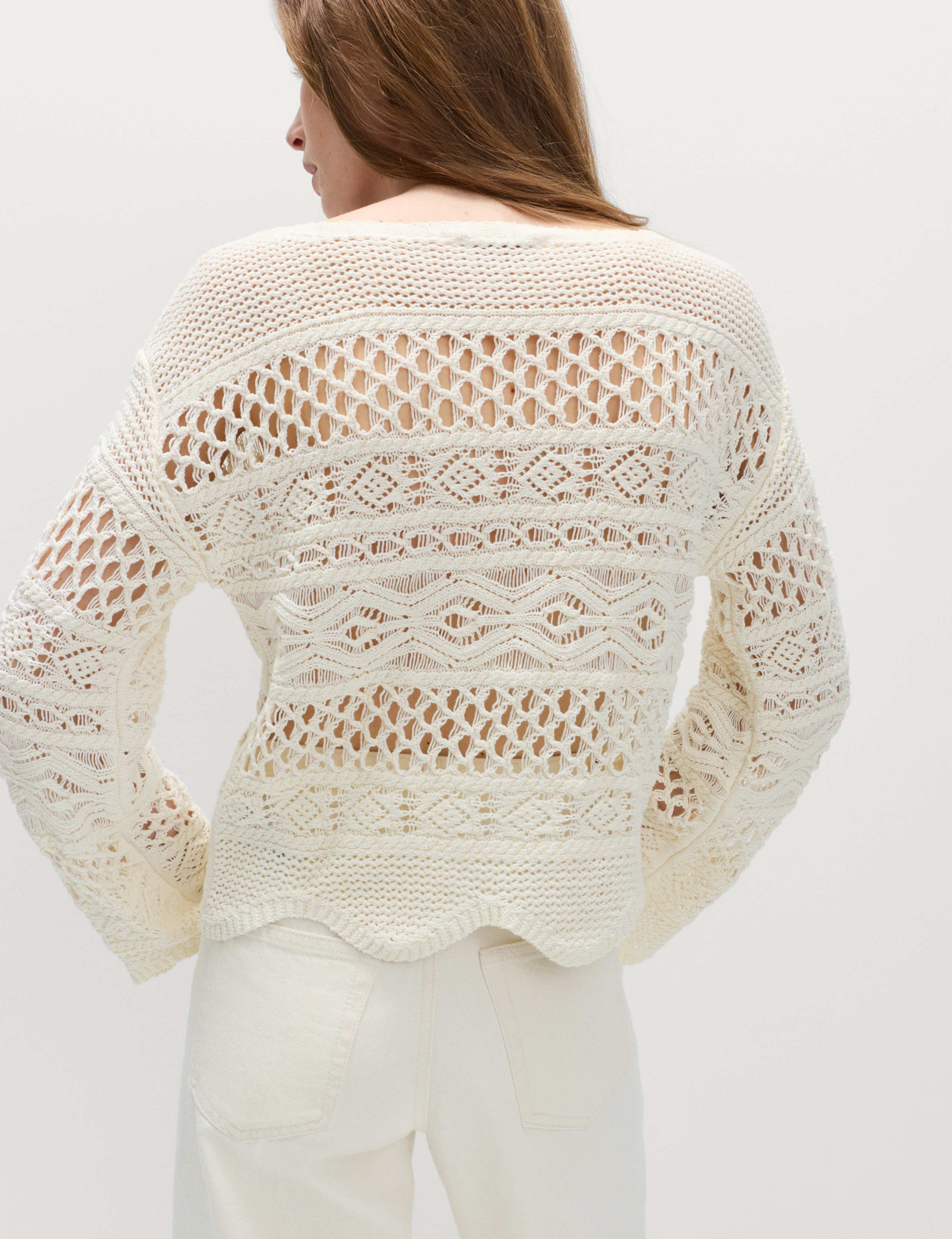 Cotton Rich Textured Cropped Jumper 5 of 5