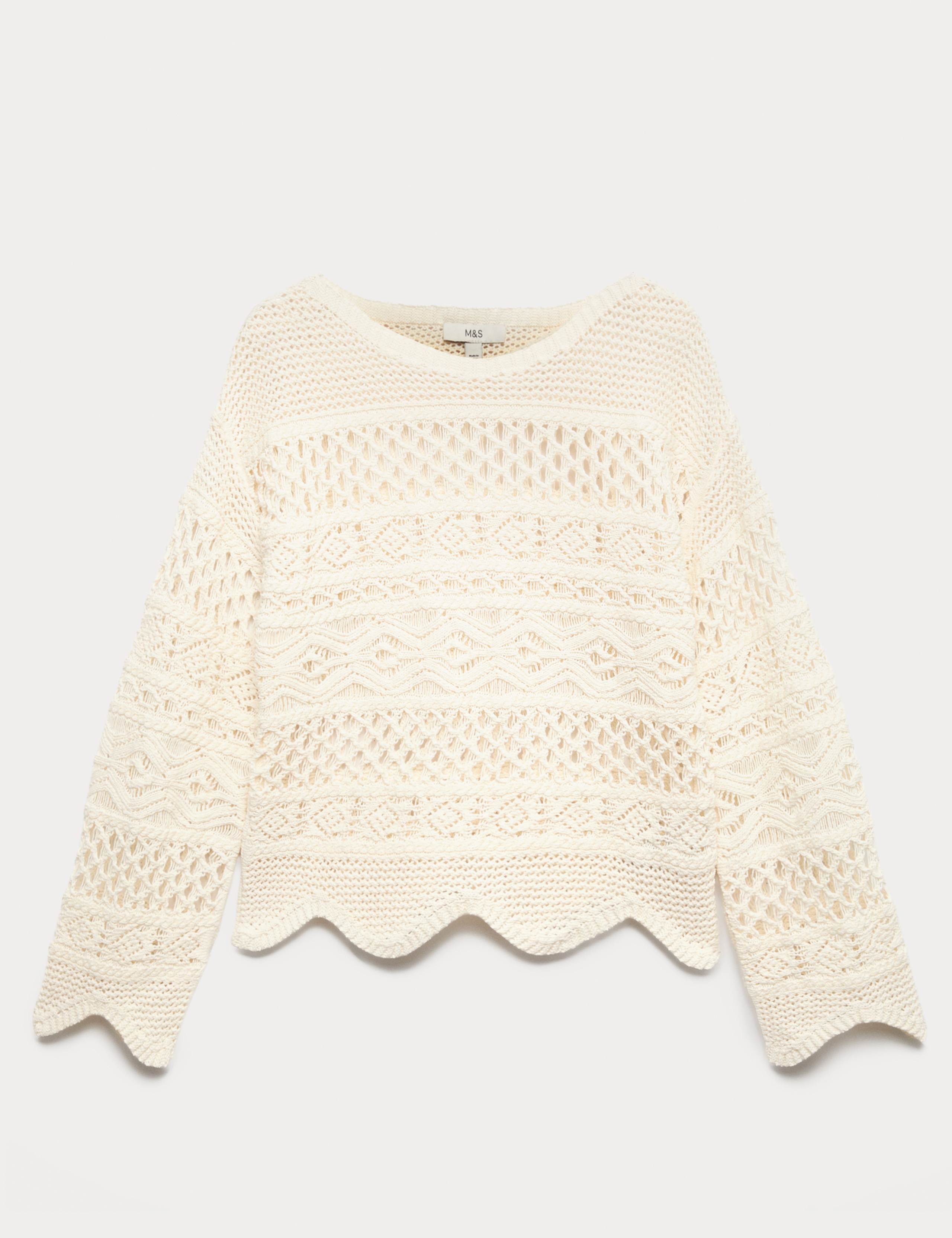 Cotton Rich Textured Cropped Jumper 2 of 5