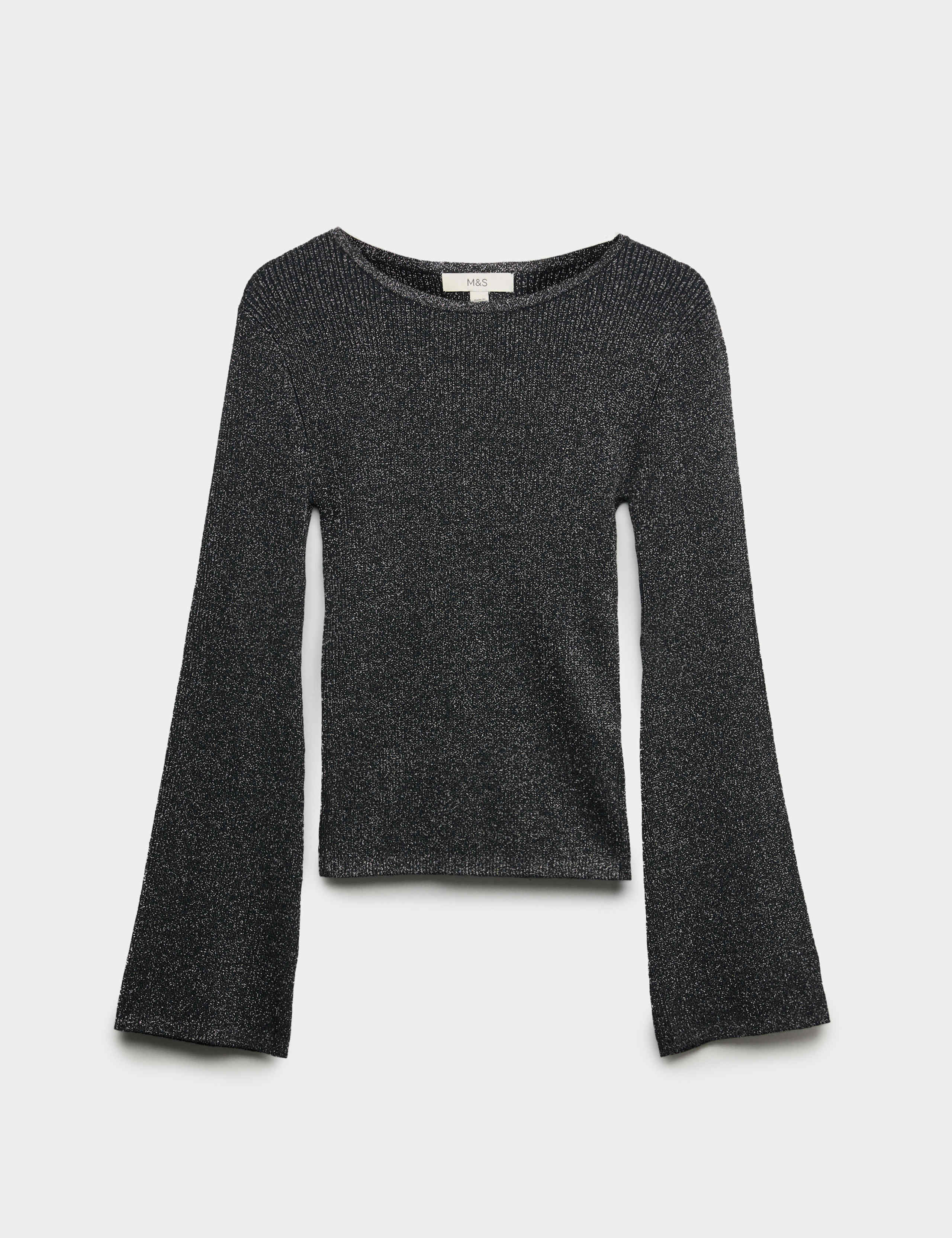 Sparkly Flute Sleeve Knitted Top 2 of 5