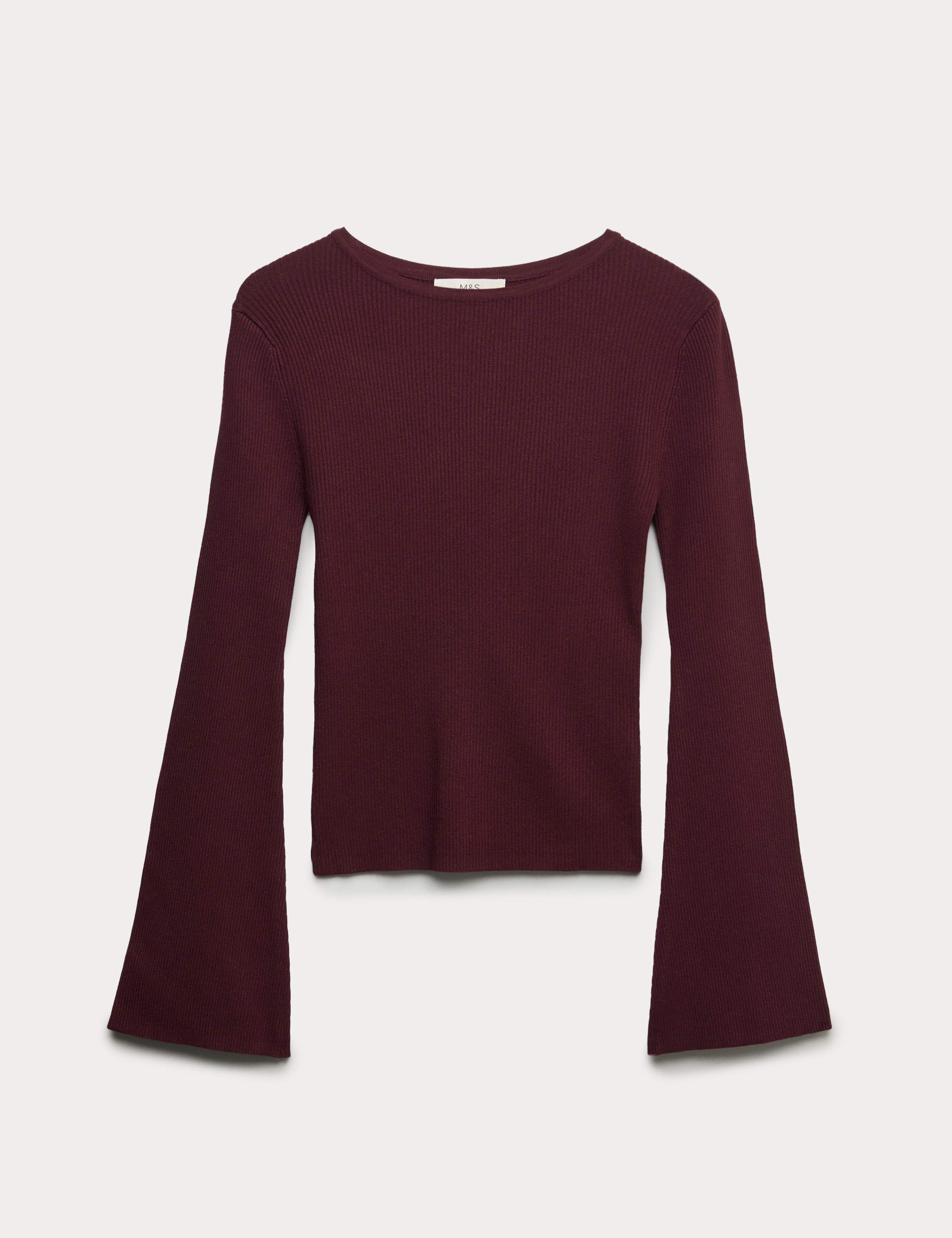 Flute Sleeve Knitted Top 2 of 4