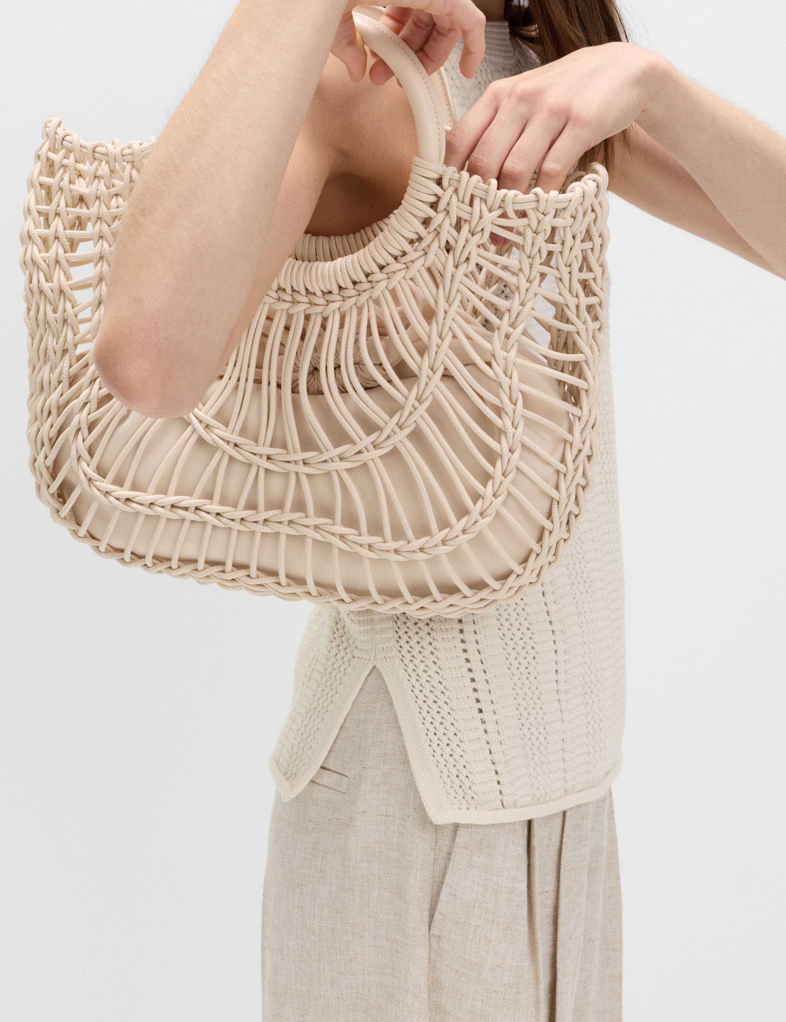 Cotton Rich Crochet Style Knitted Vest 4 of 6