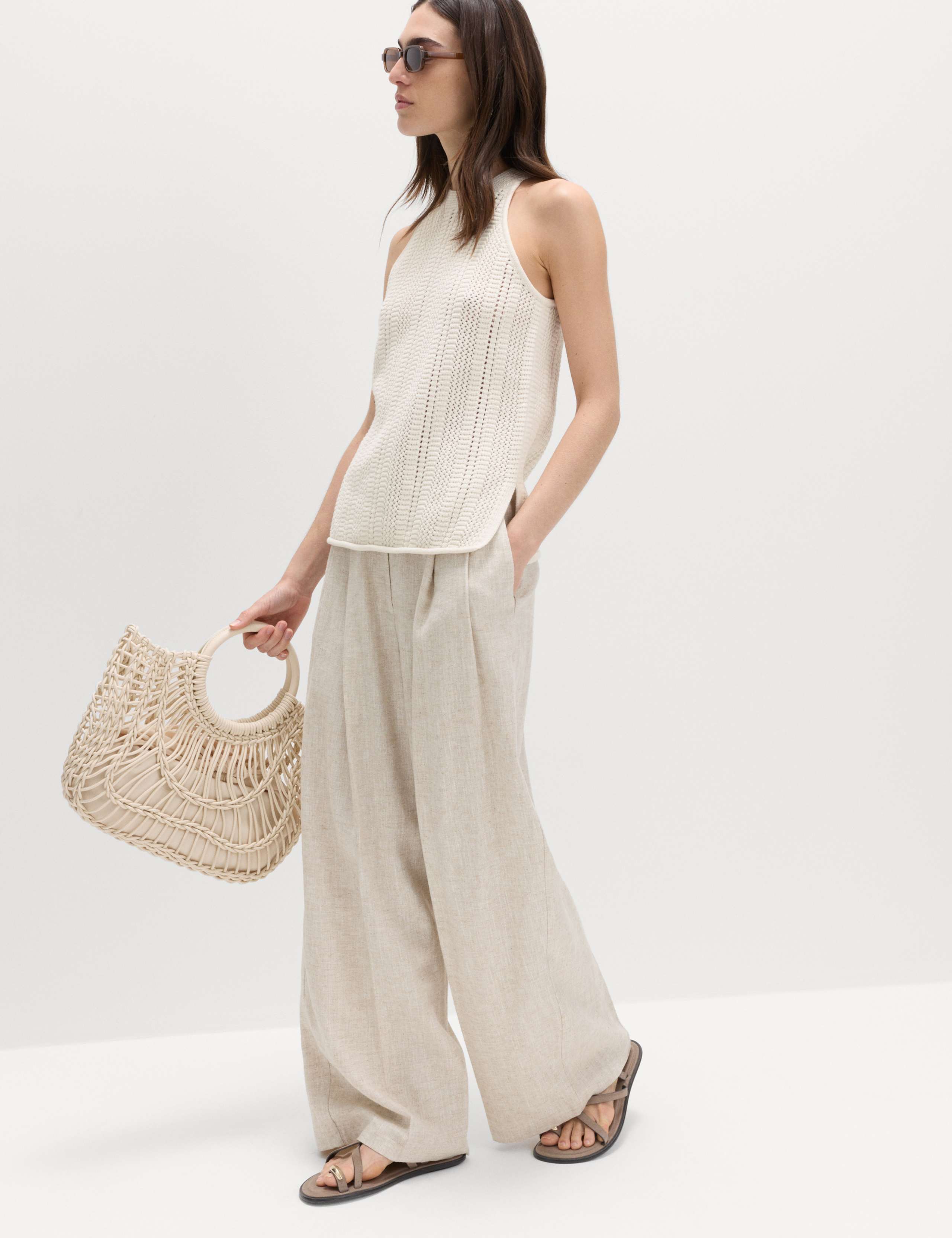 Cotton Rich Crochet Style Knitted Vest 6 of 6