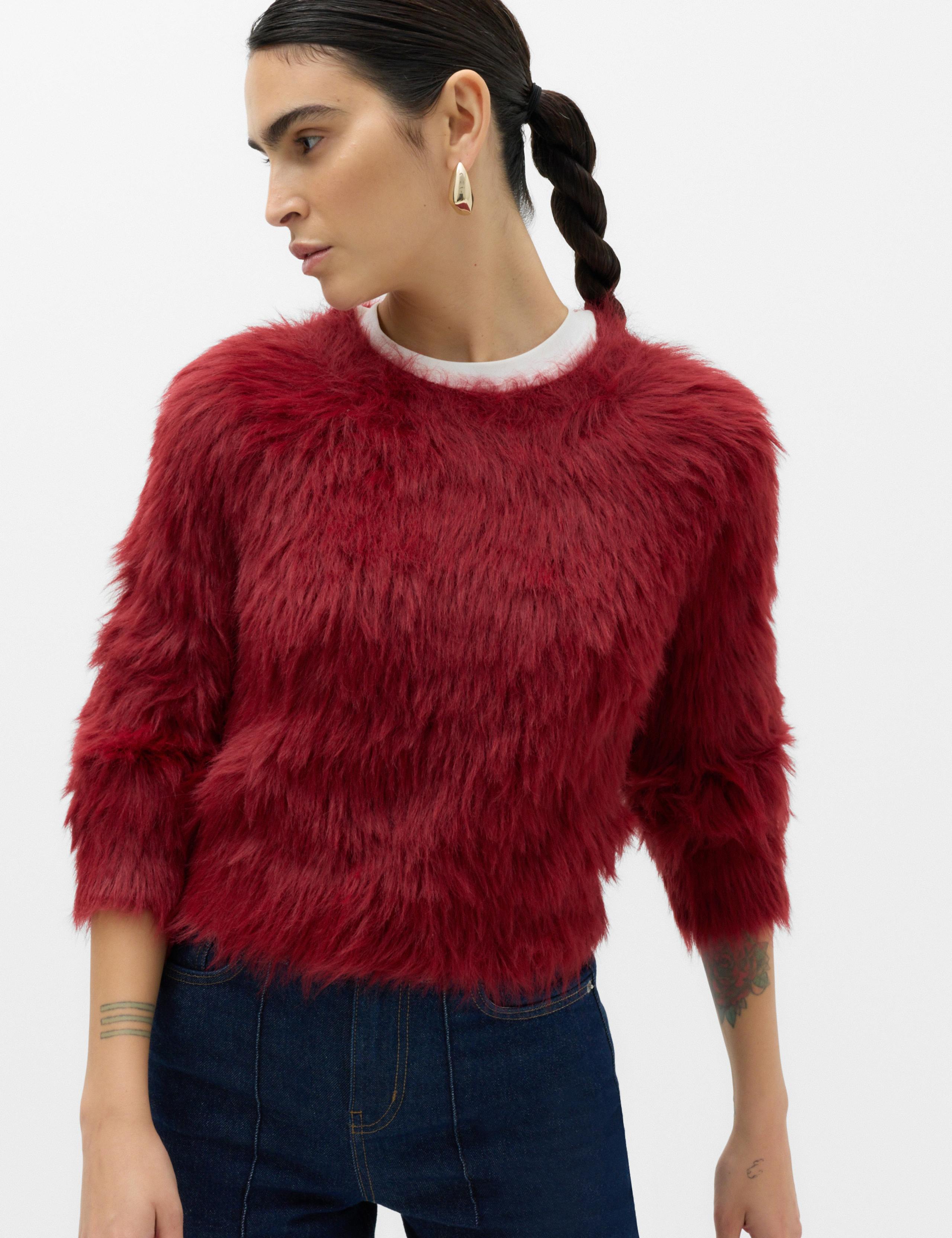 Textured Crew Neck Slim Fit Cropped Jumper 5 of 5