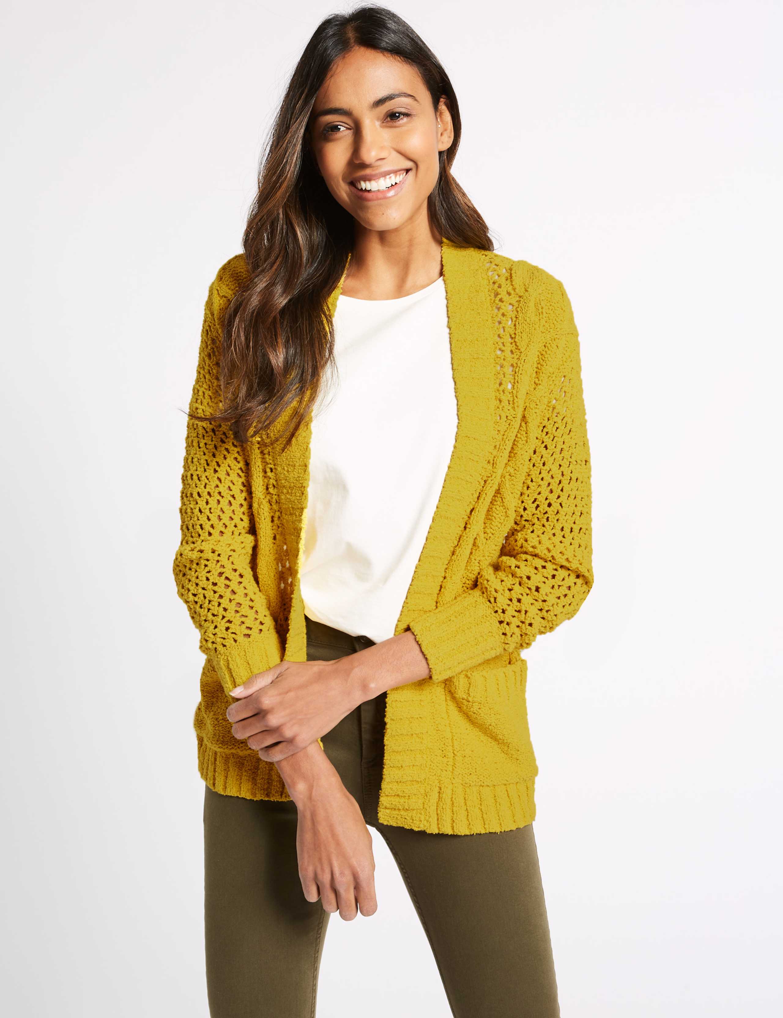 Cotton Rich Textured Cardigan 1 of 4