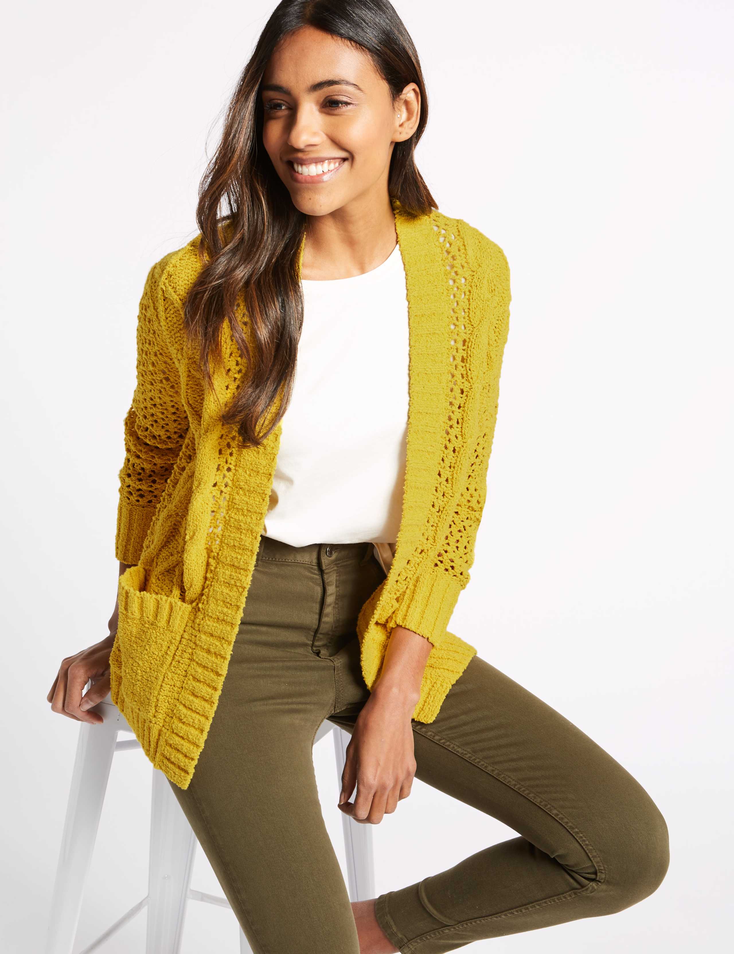 Cotton Rich Textured Cardigan 3 of 4