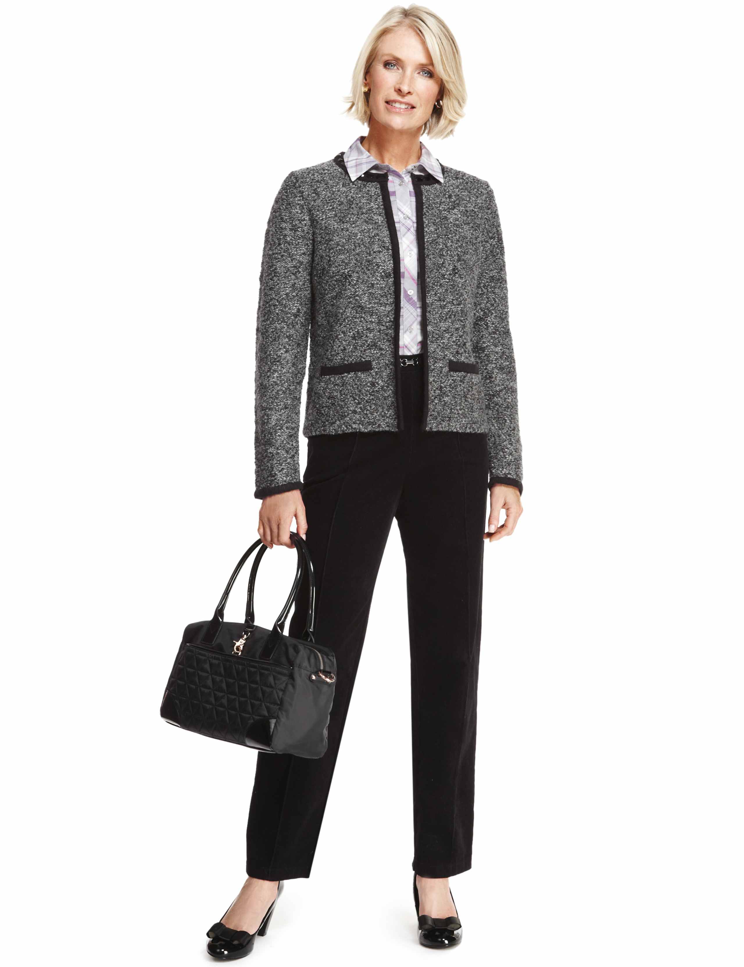 Bead Embellished Bouclé Knitted Jacket with Wool 5 of 10