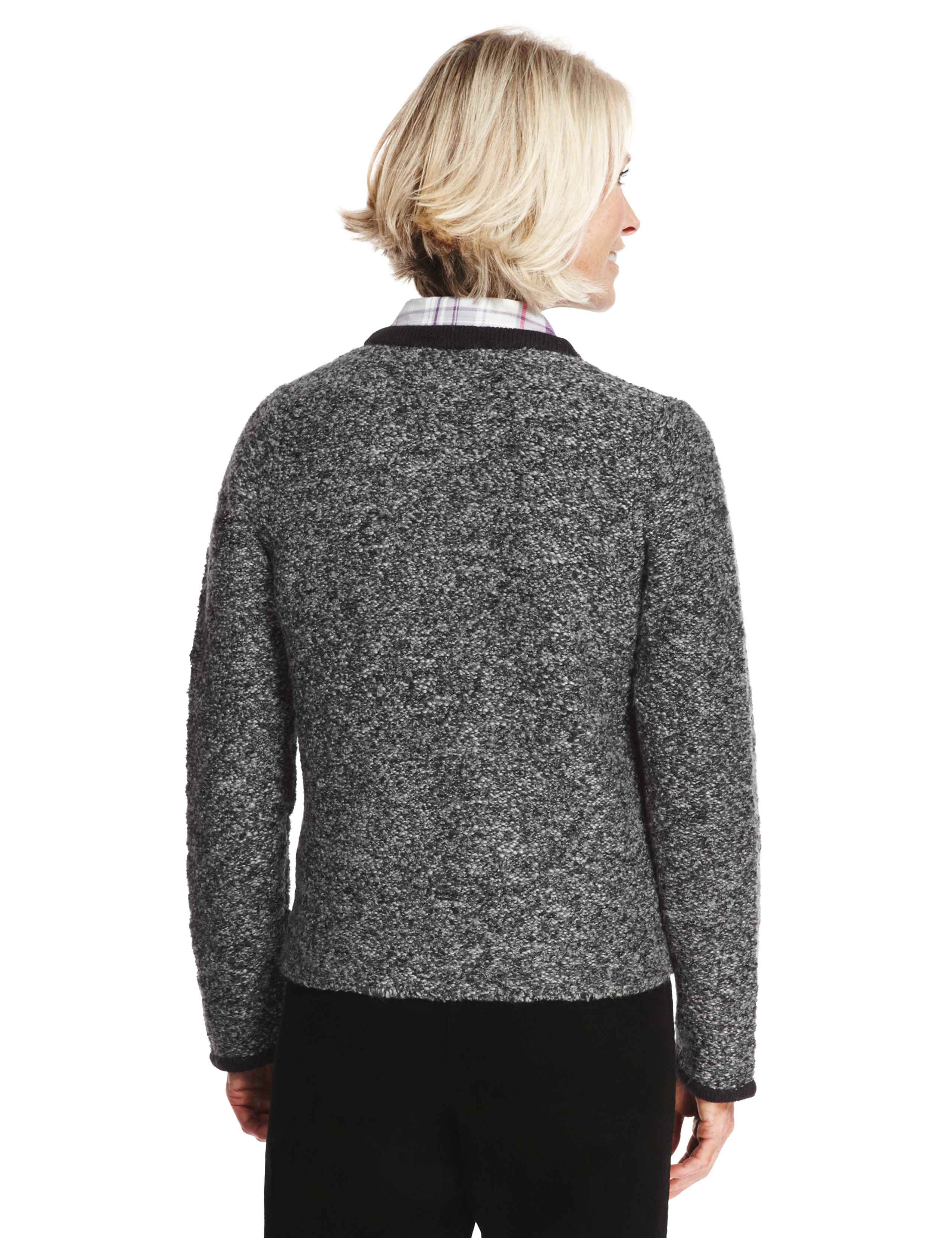 Bead Embellished Bouclé Knitted Jacket with Wool 6 of 10