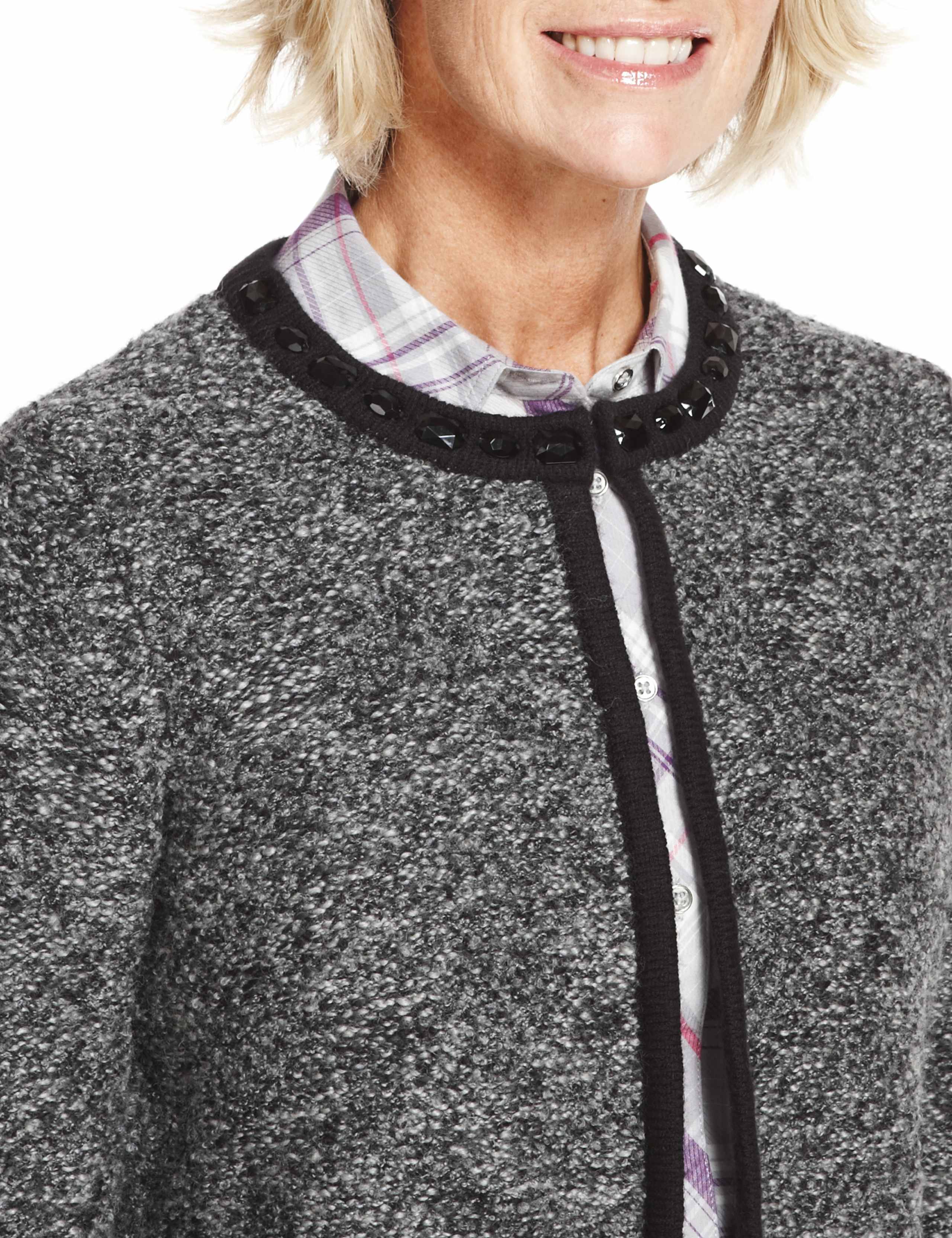Bead Embellished Bouclé Knitted Jacket with Wool 7 of 10
