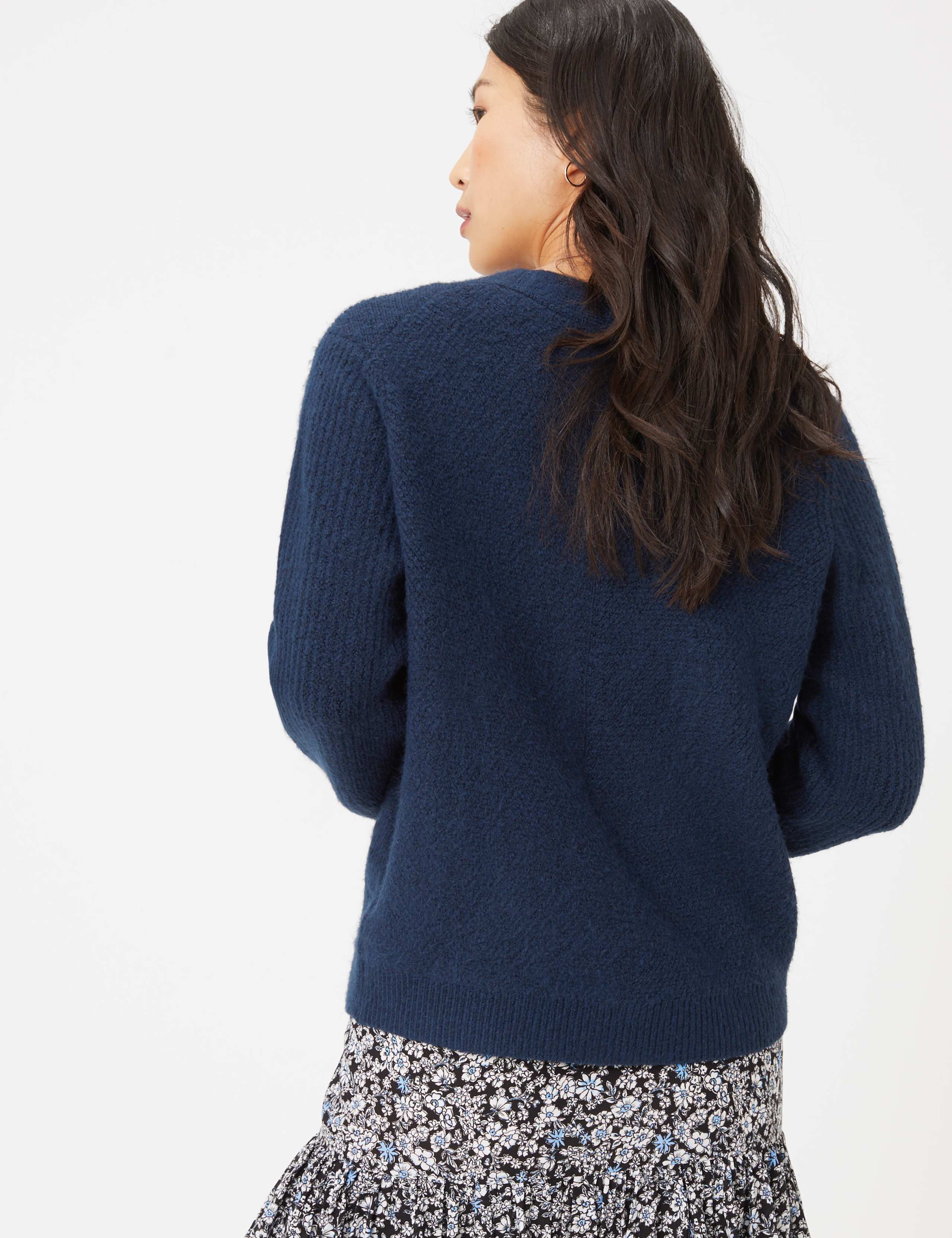 Ribbed V-Neck Relaxed Fit Cardigan 5 of 5