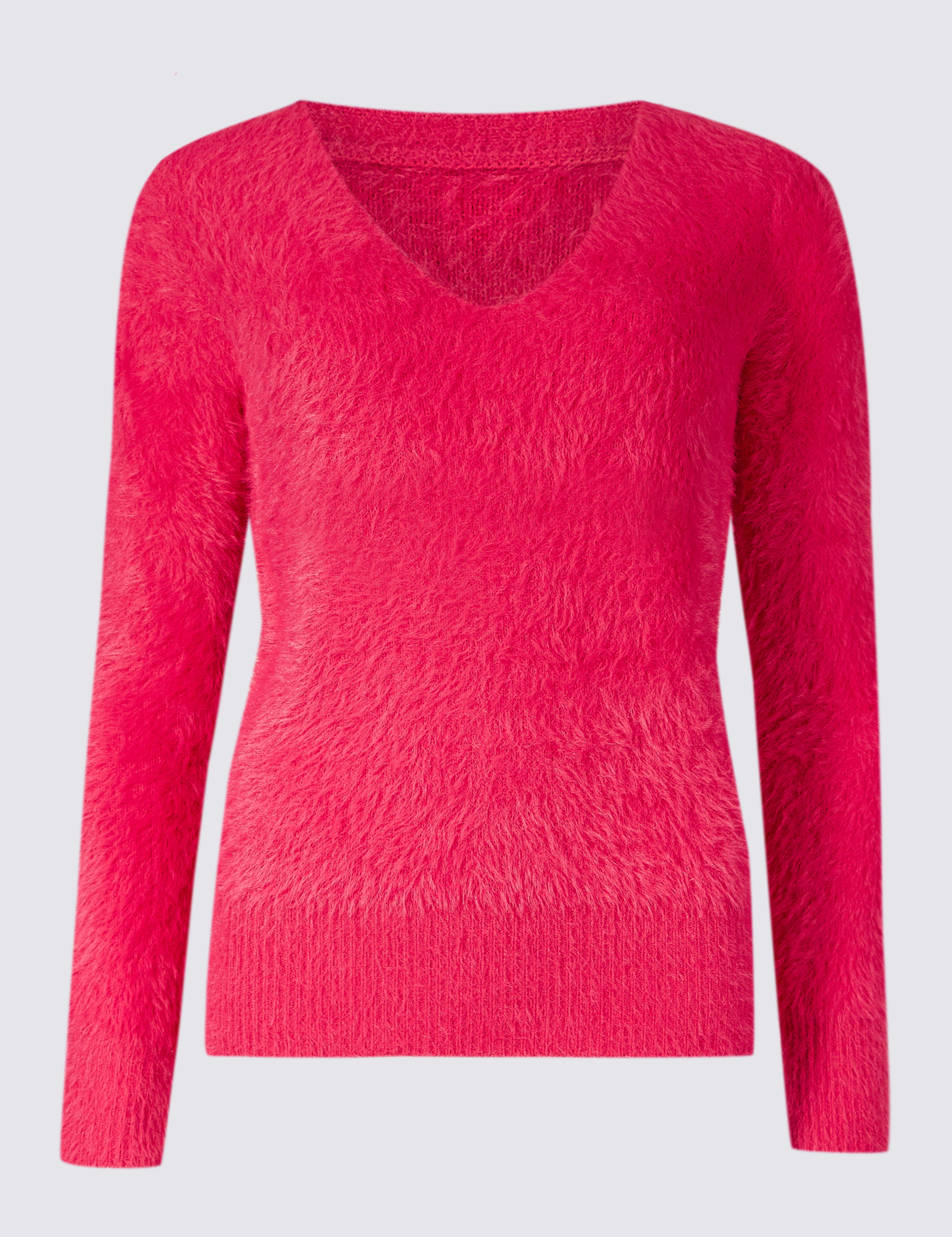 Faux Fur Yarn V-Neck Jumper 2 of 4