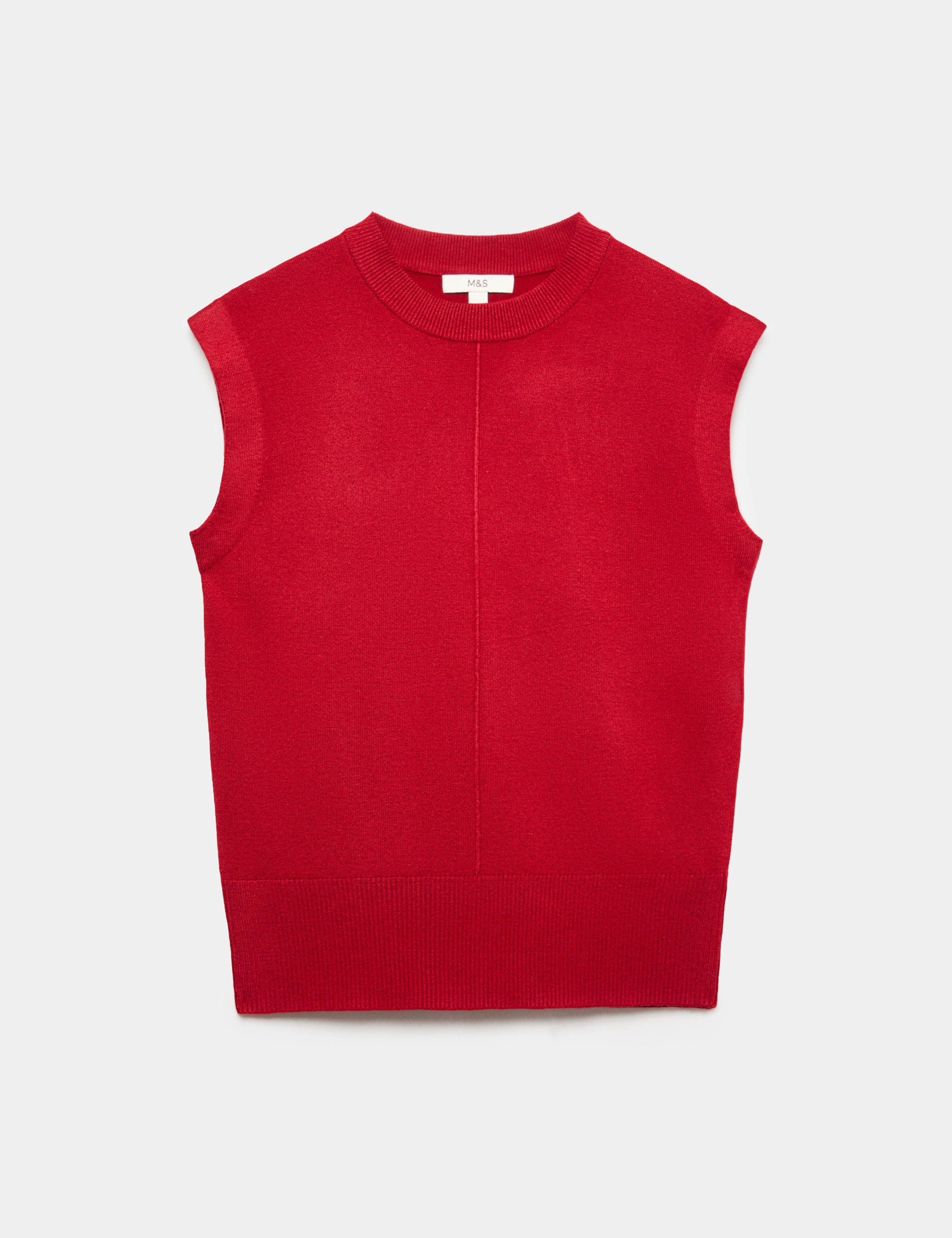 Air-Yarn Seam Detail Longline Knitted Vest 2 of 5