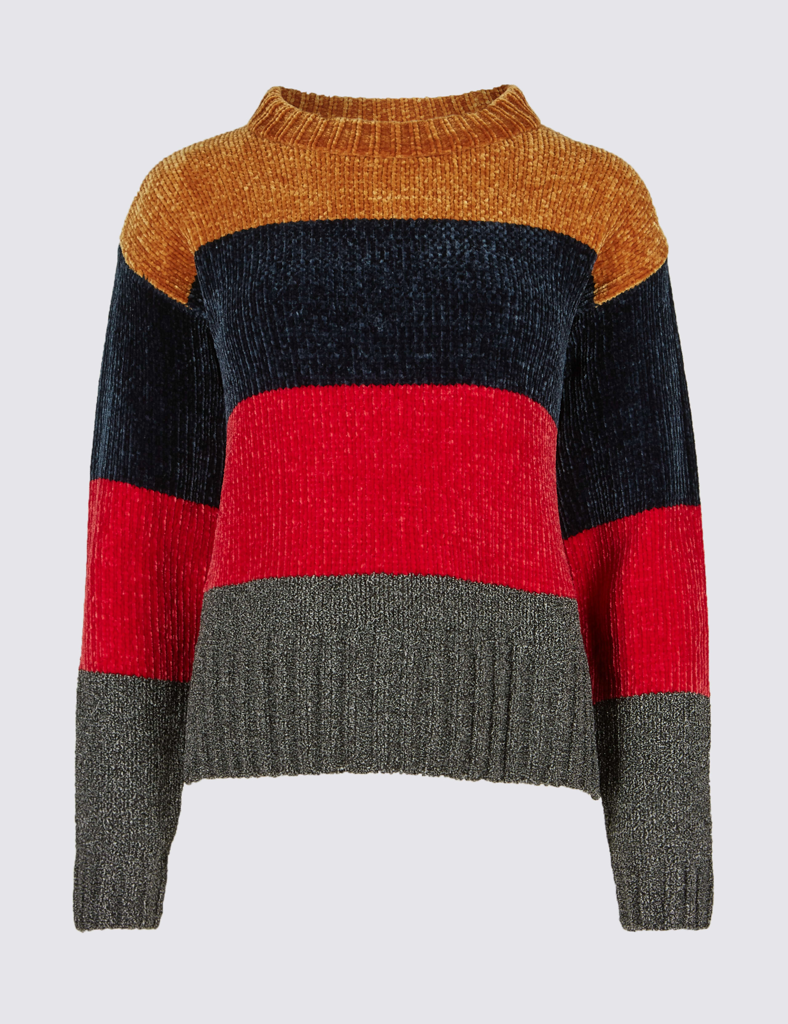 Chenille Colour Block Round Neck Jumper 2 of 4