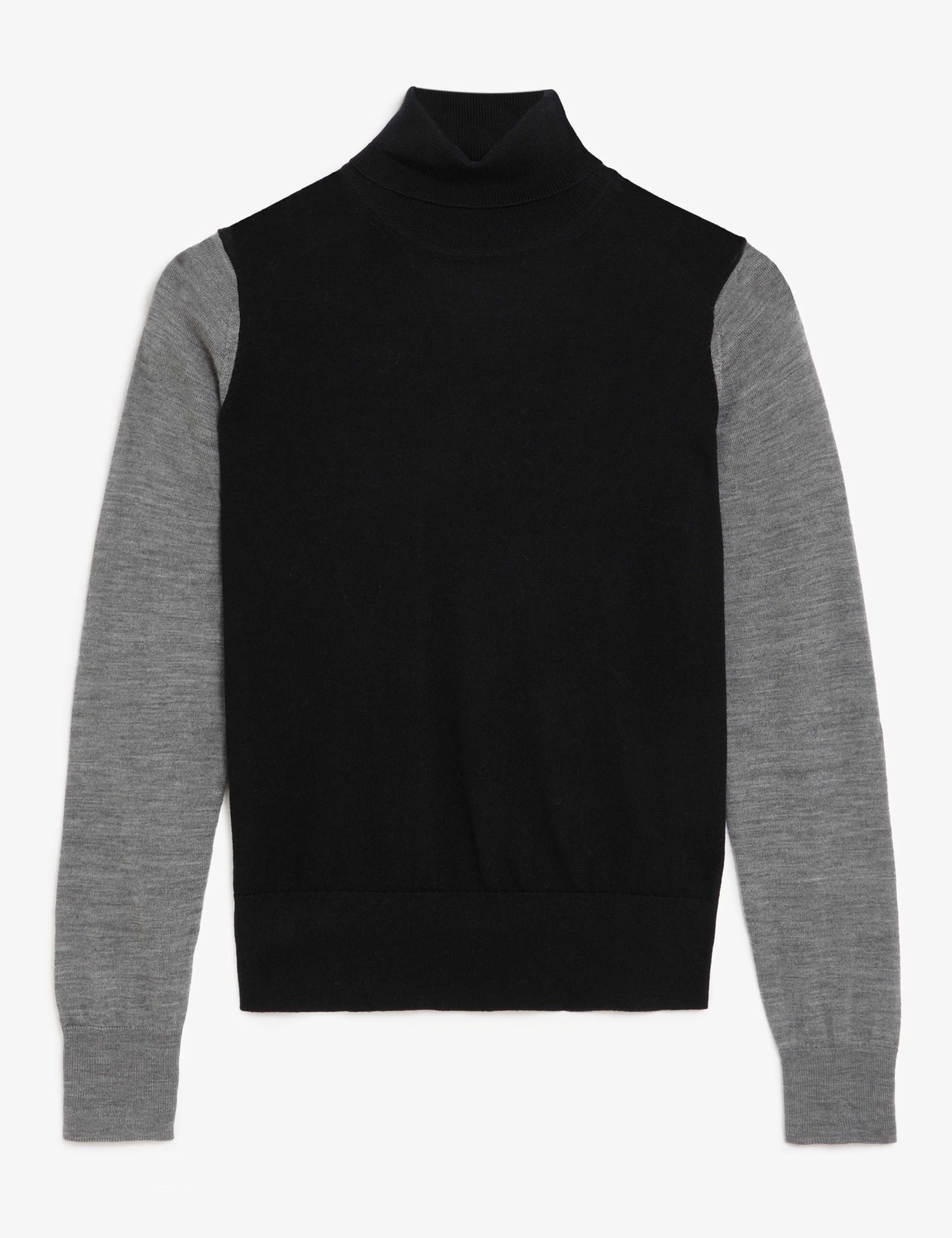 Pure Merino Wool Colour Block Jumper 2 of 6