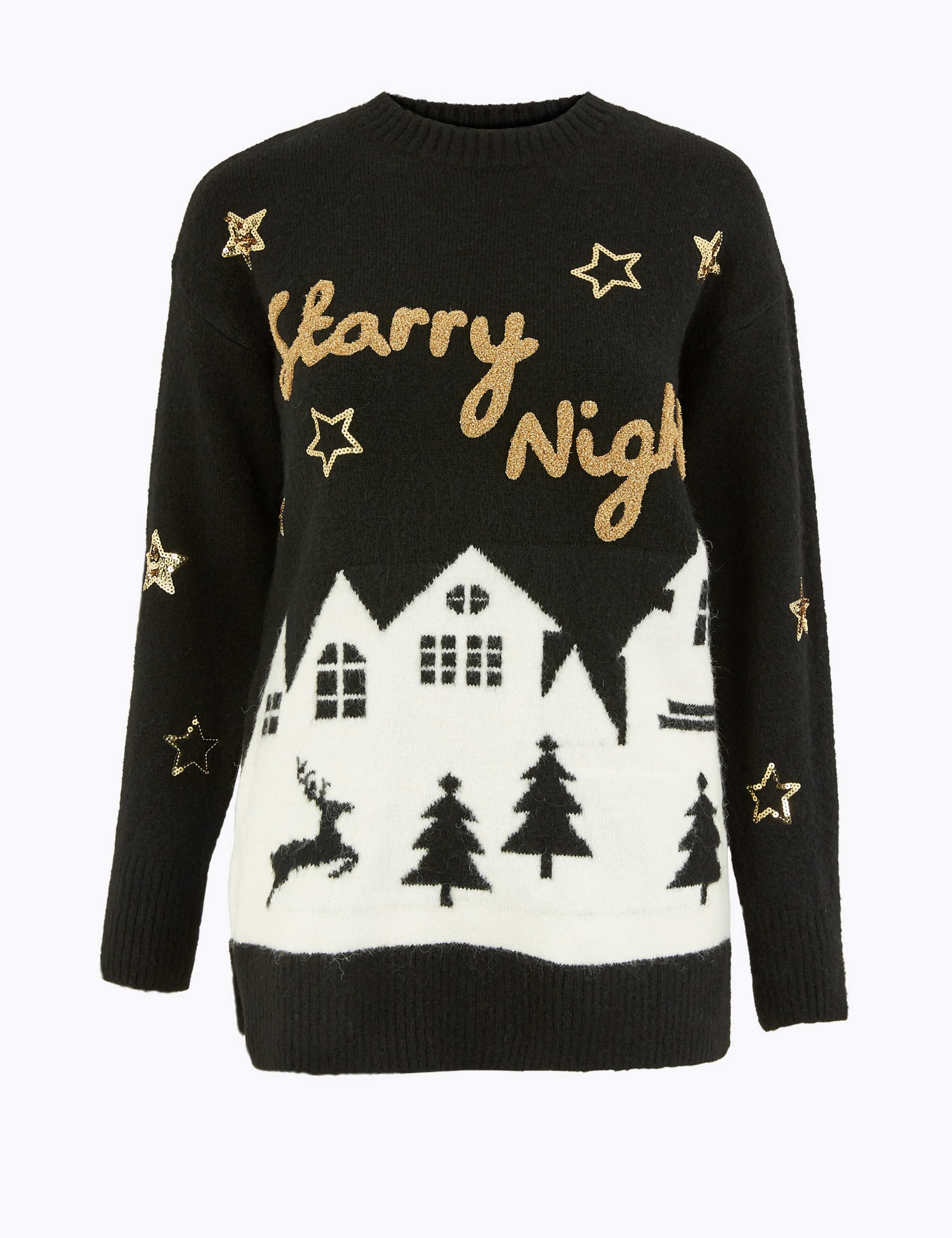 Novelty Starry Night Christmas Jumper 2 of 4