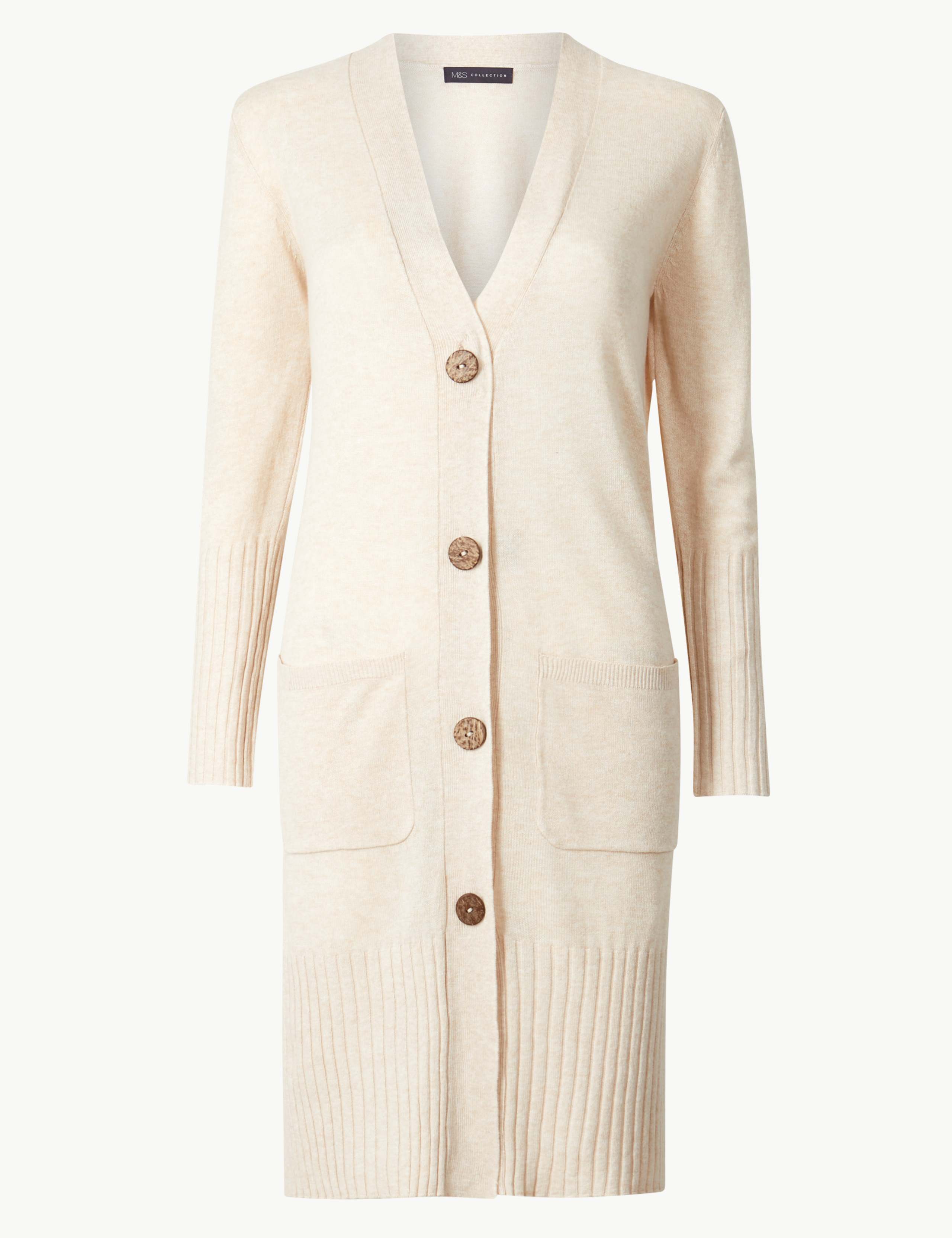 Linen Blend Longline Cardigan M&S Collection M&S IE