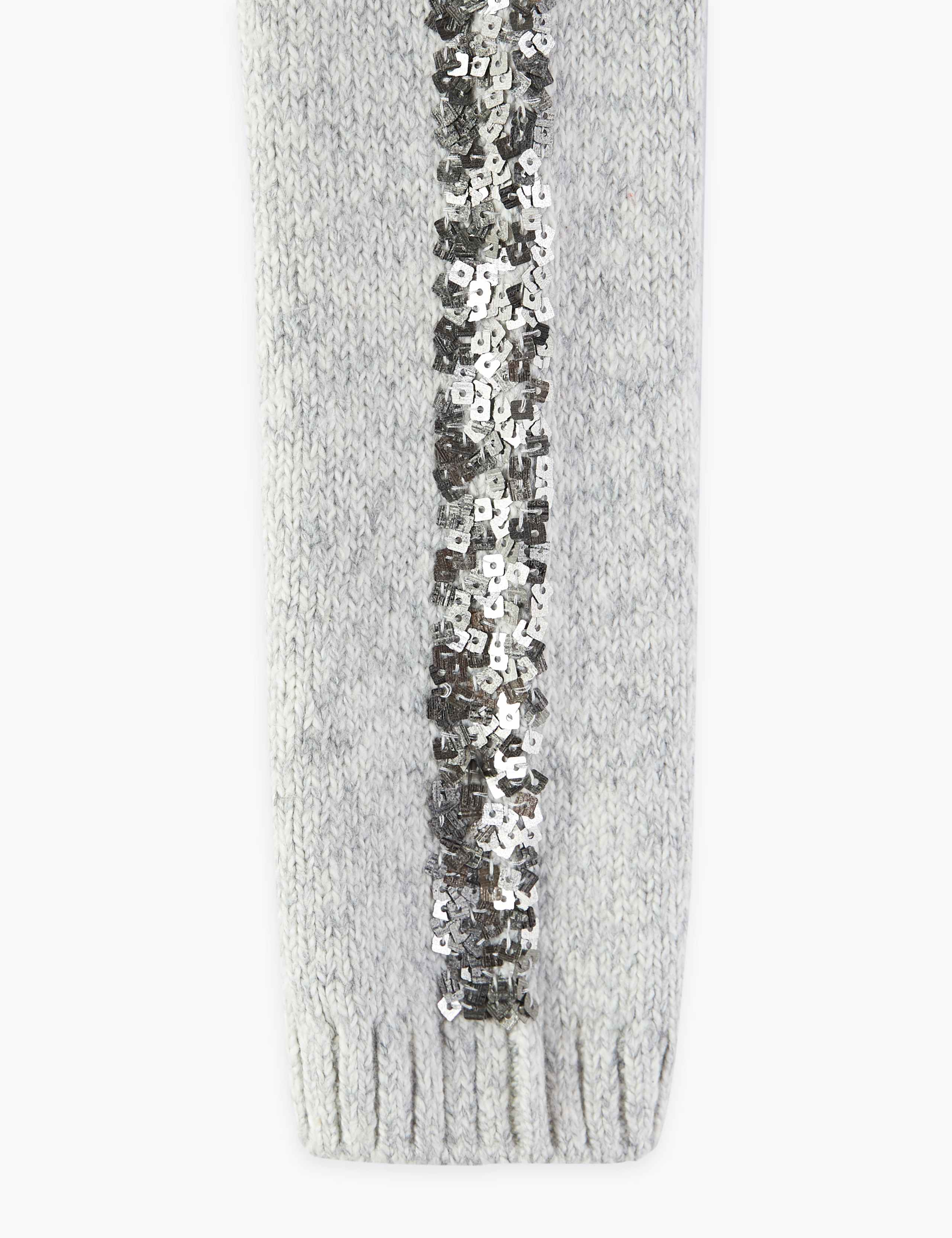 Sequinned Embellished Round Neck Jumper 5 of 5