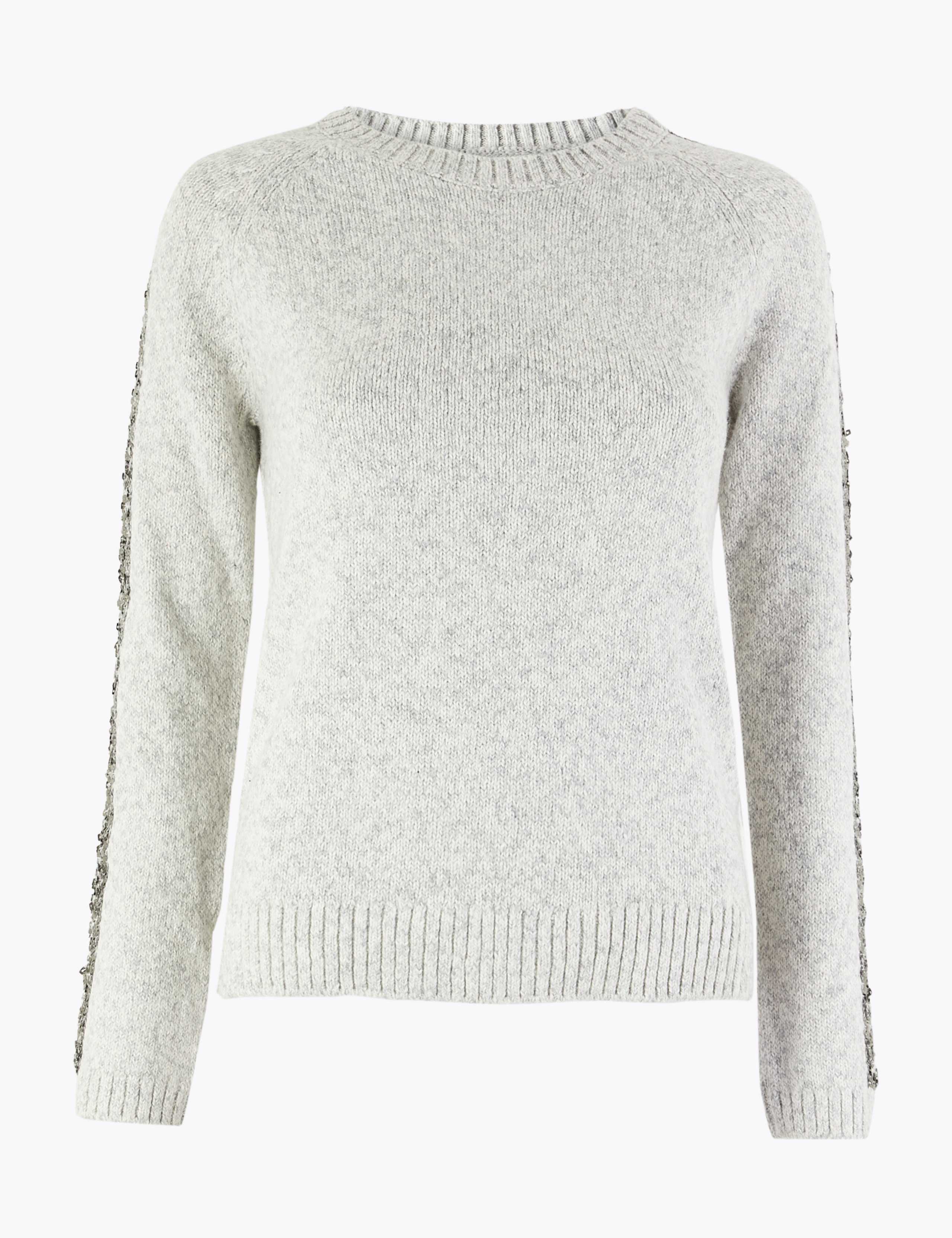 Sequinned Embellished Round Neck Jumper 2 of 5