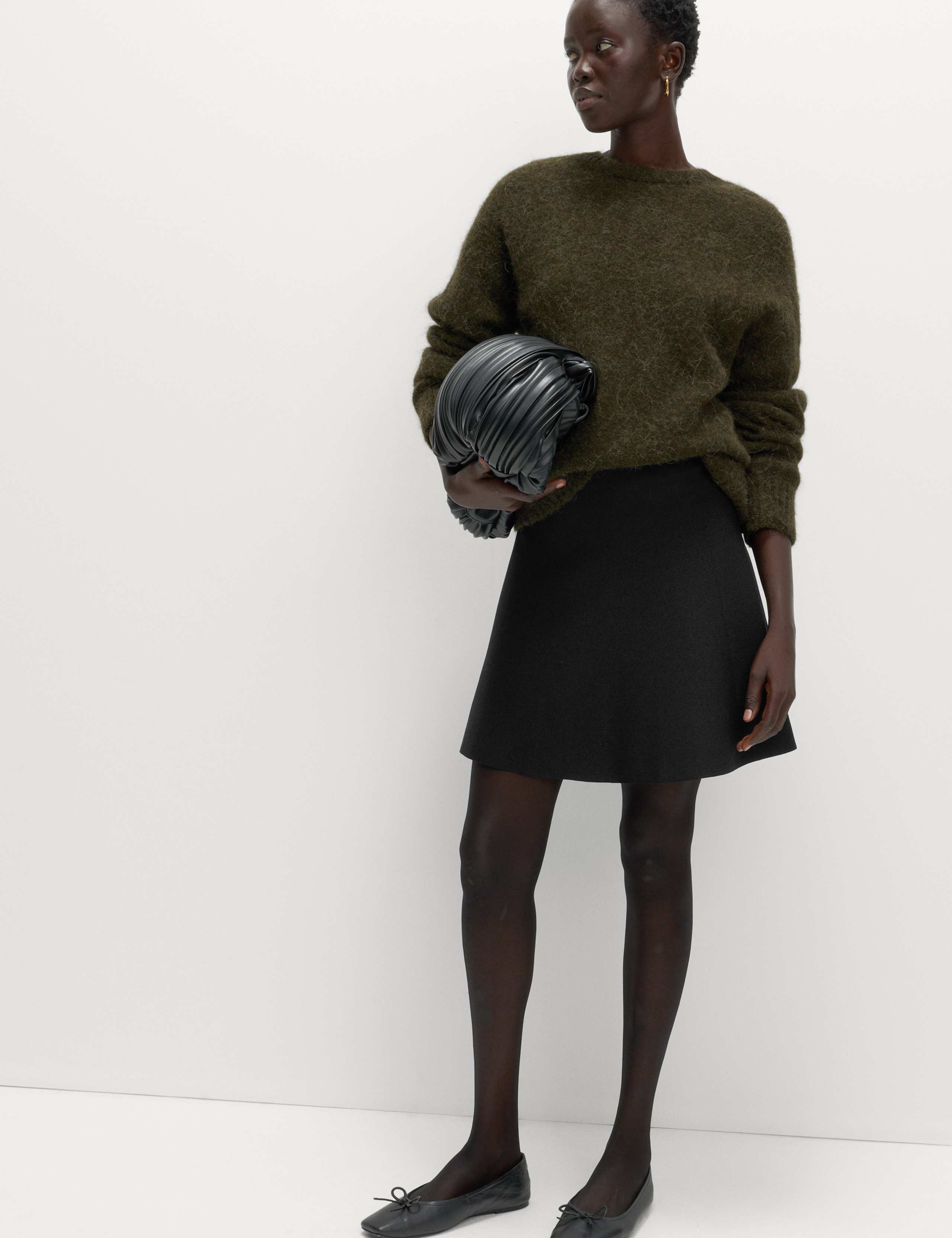 Knitted Mini A-Line Skirt 3 of 5