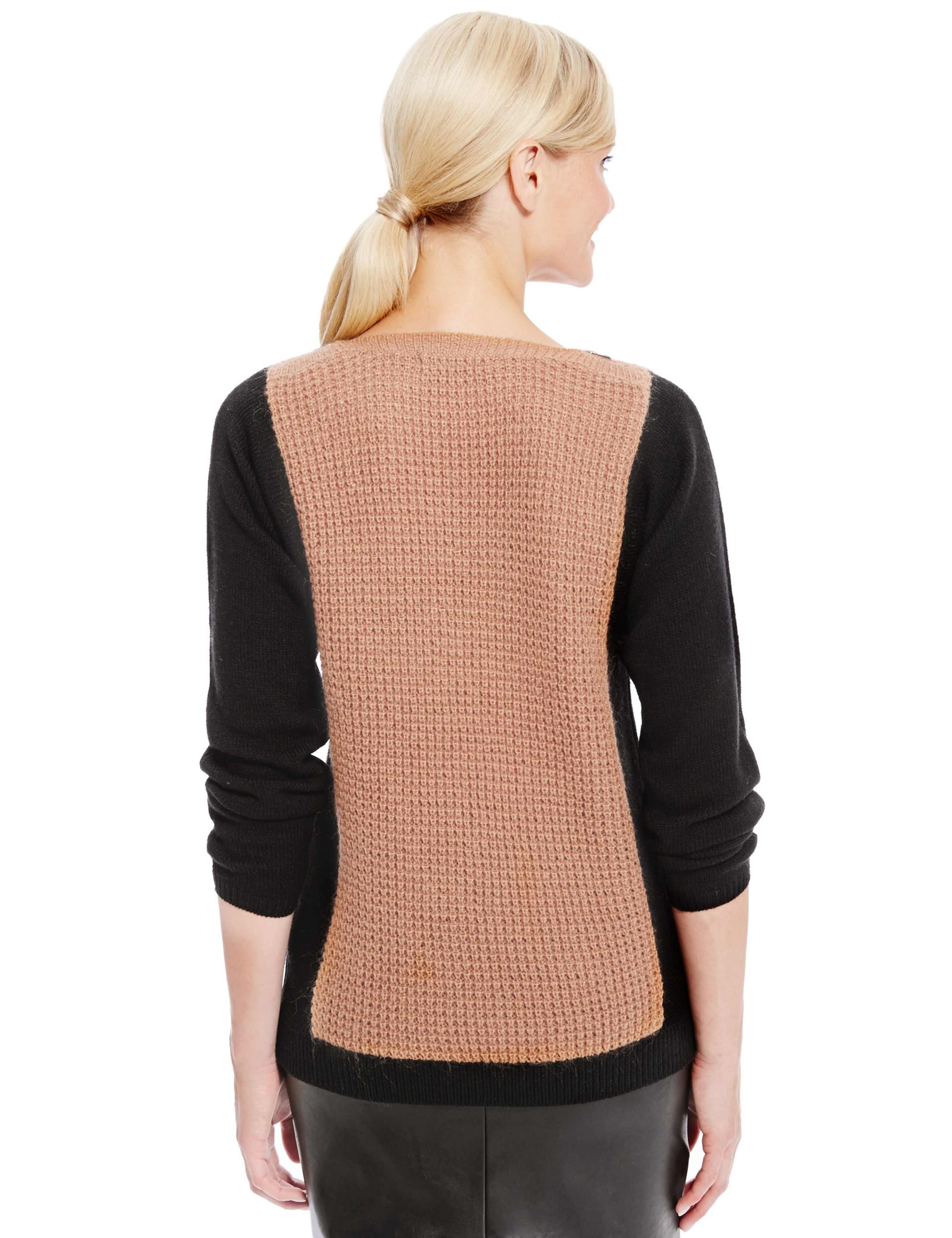 Colour Block Knitted Tunic with Wool 4 of 5