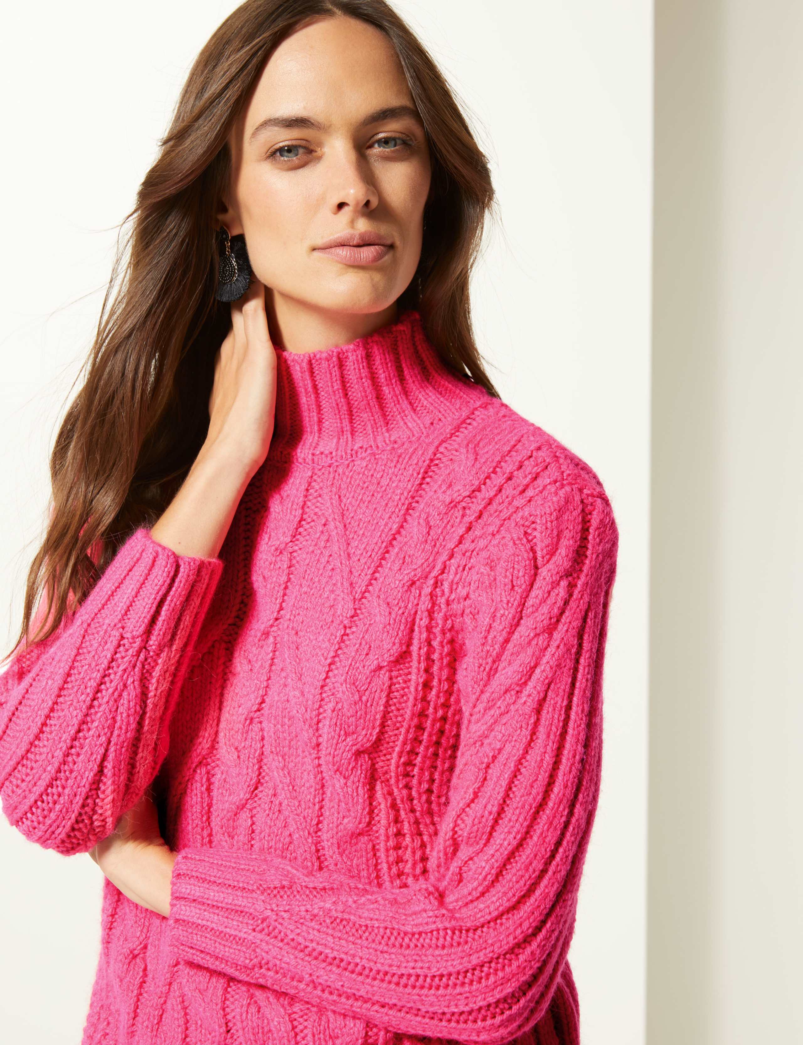Cable Knit Funnel Neck Jumper 3 of 4