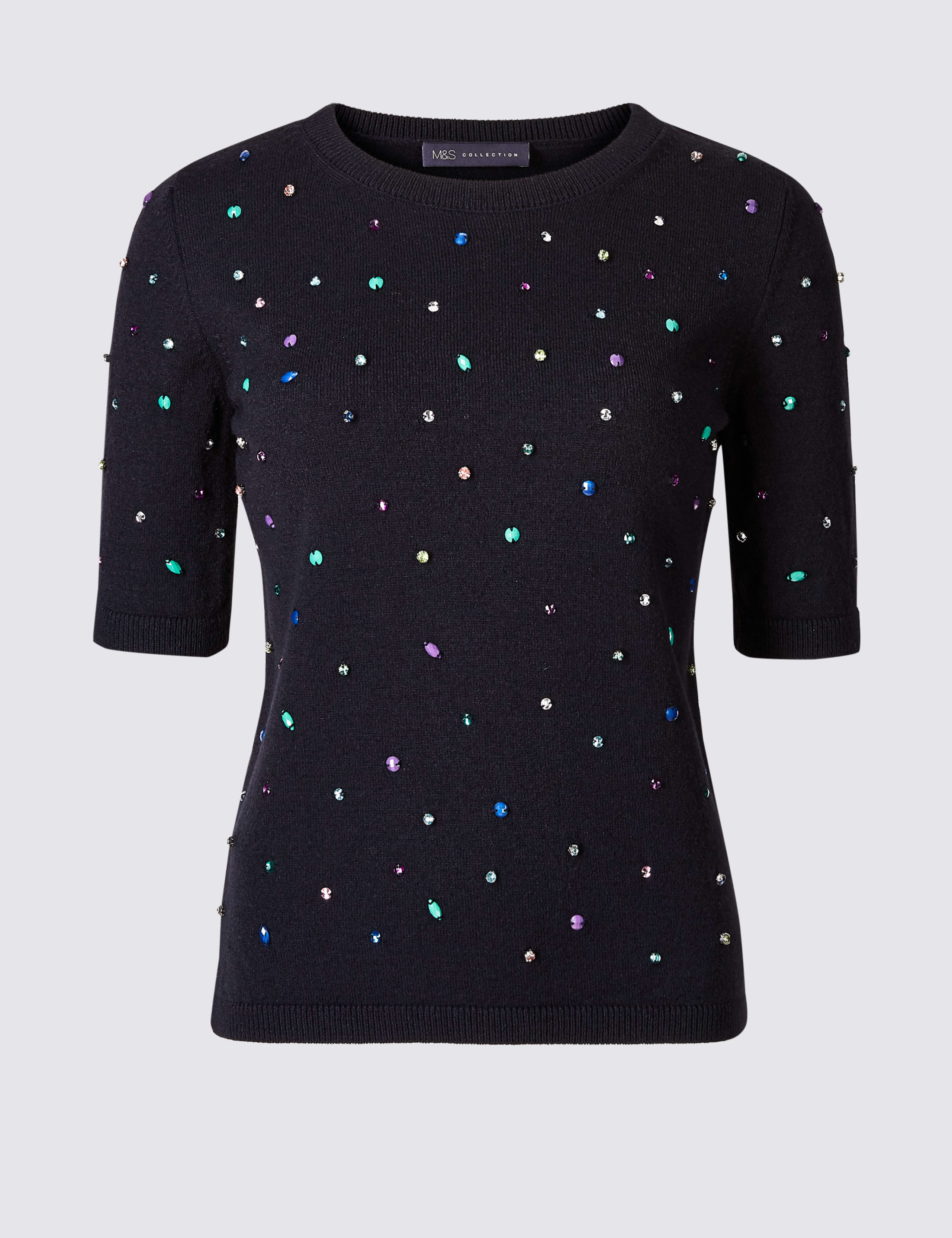 Embellished Round Neck Half Sleeve Jumper 2 of 4