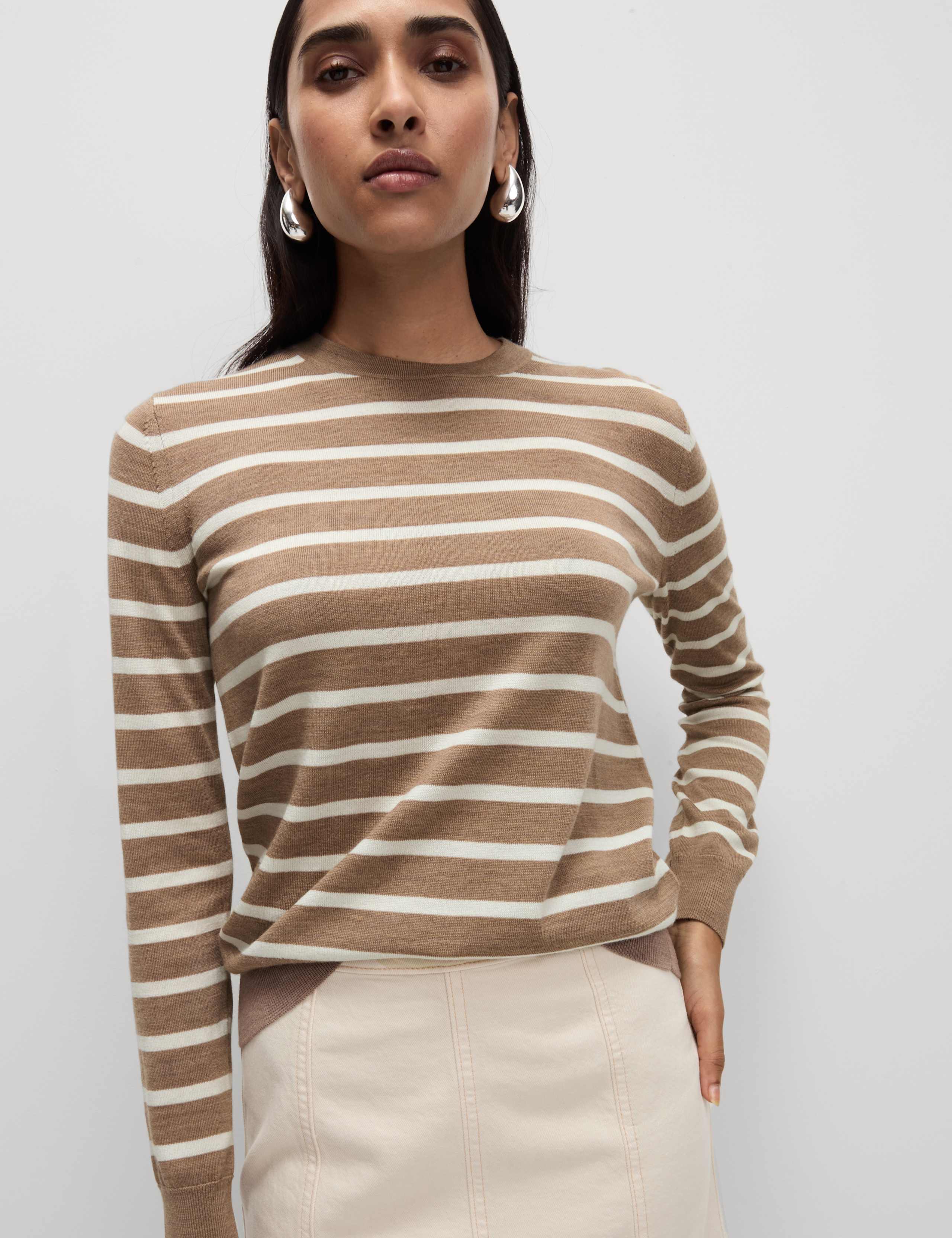 Pure Merino Wool Striped Jumper 5 of 6