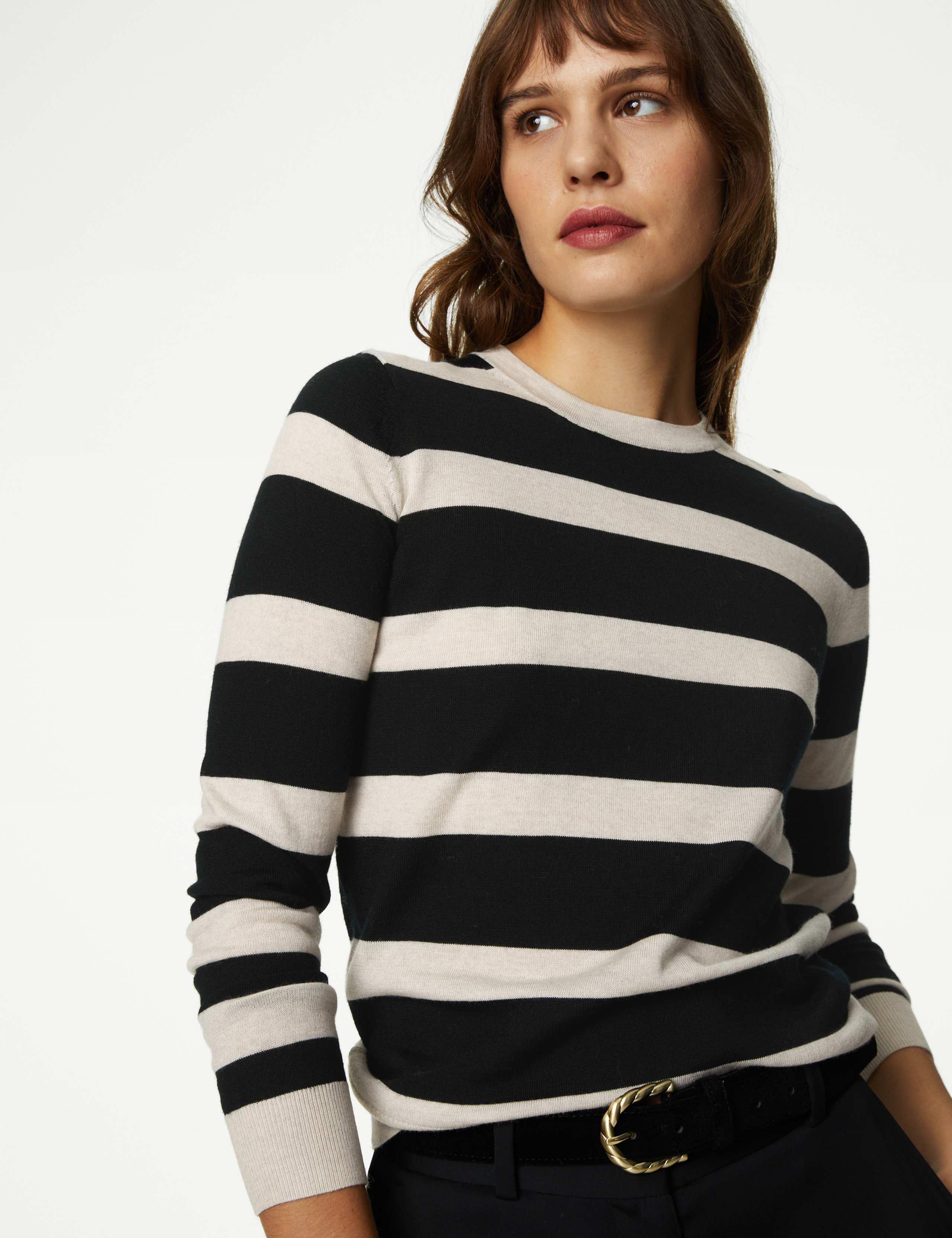 Pure Merino Wool Striped Jumper 3 of 6