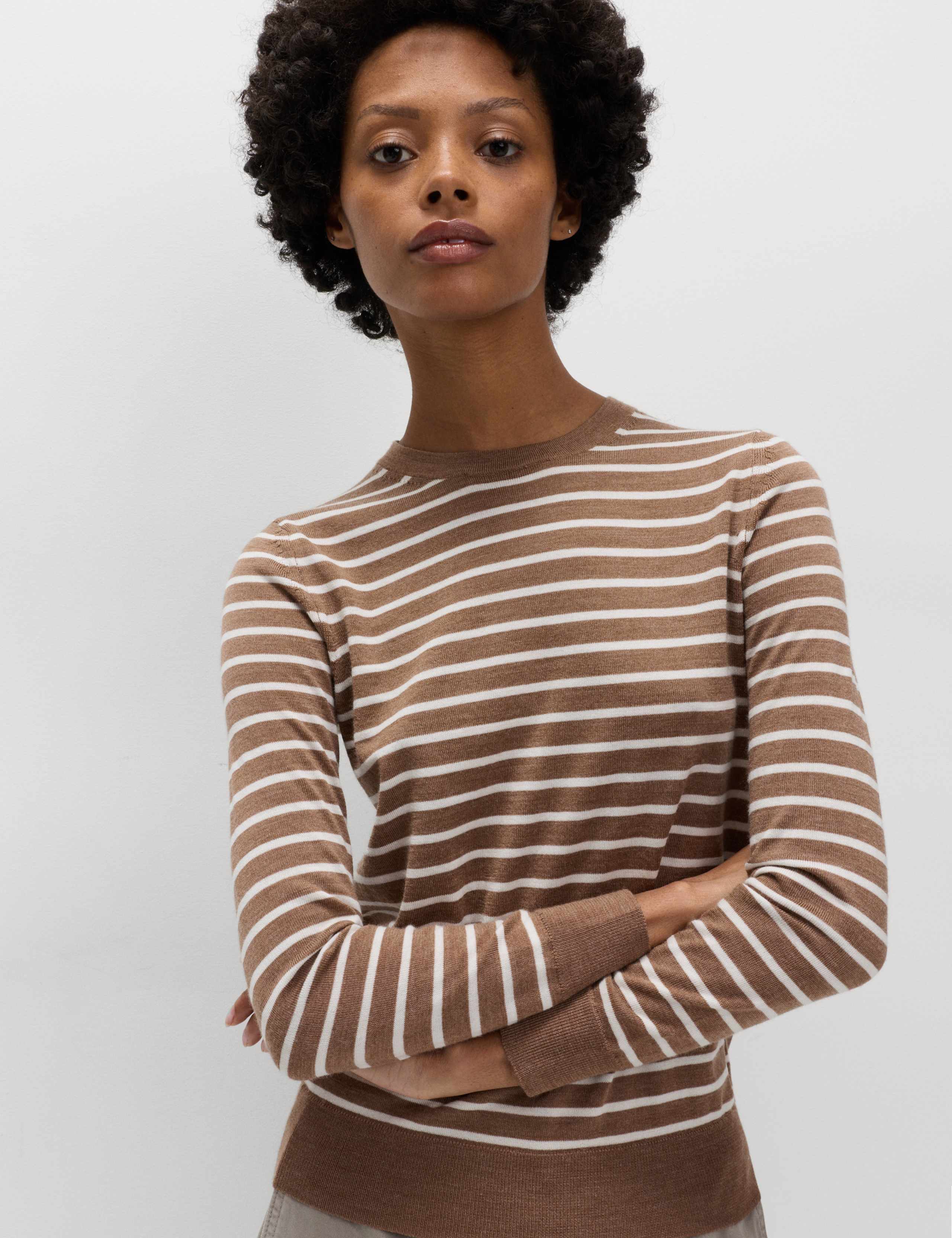 Pure Merino Wool Striped Jumper 3 of 6