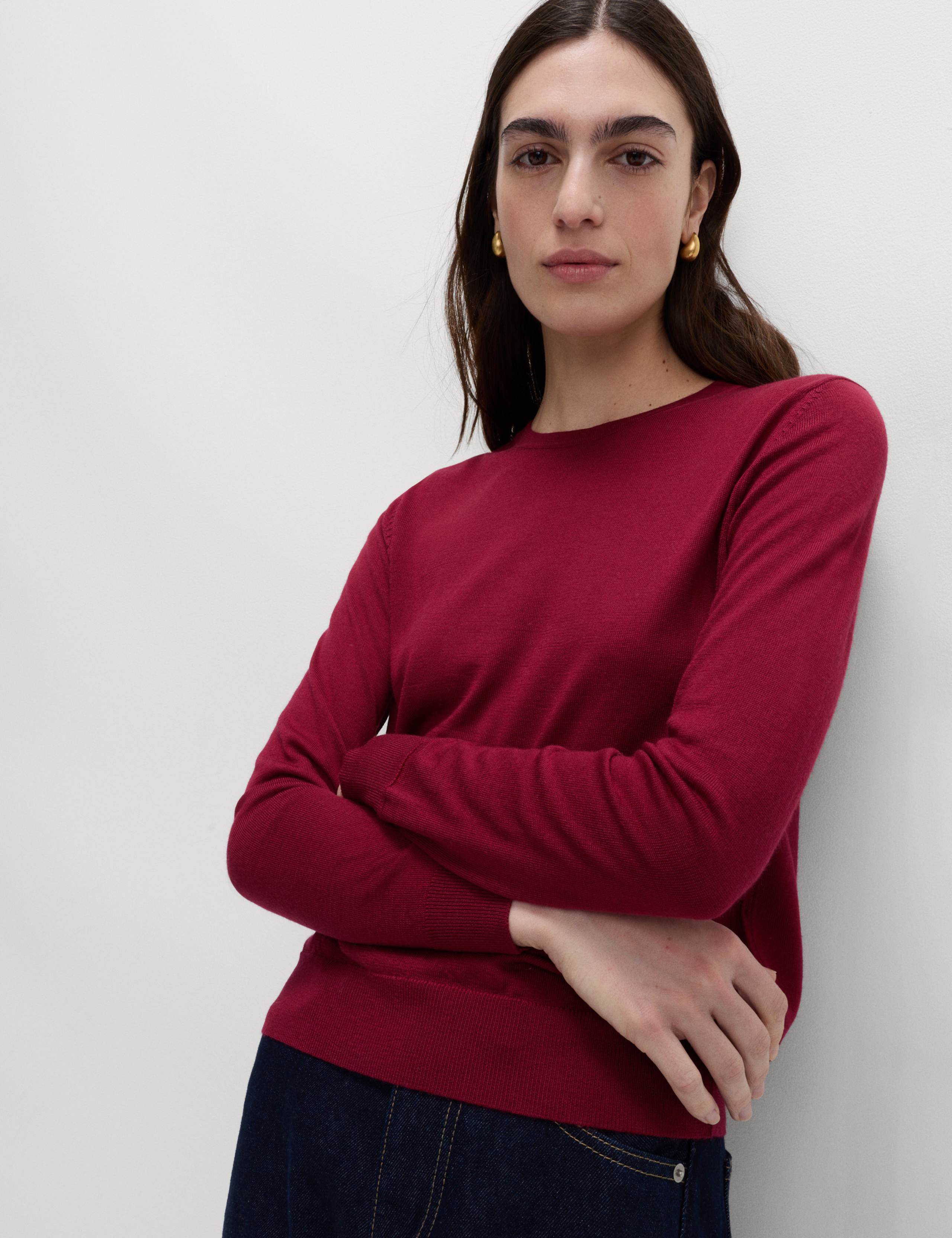Pure Merino Wool Crew Neck Jumper 1 of 5