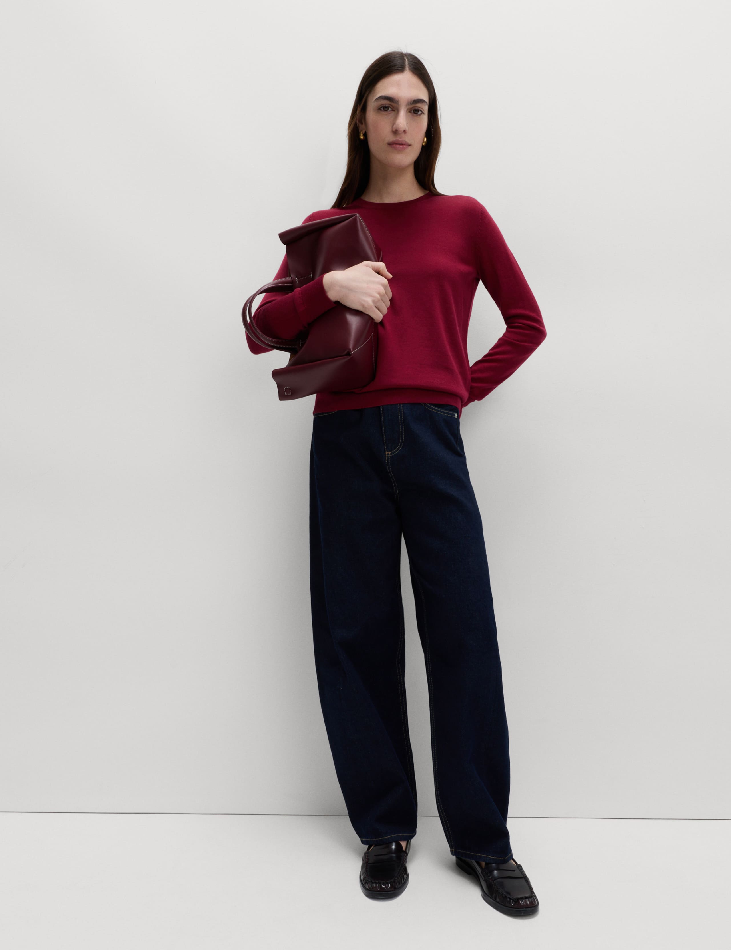 Pure Merino Wool Crew Neck Jumper 3 of 5