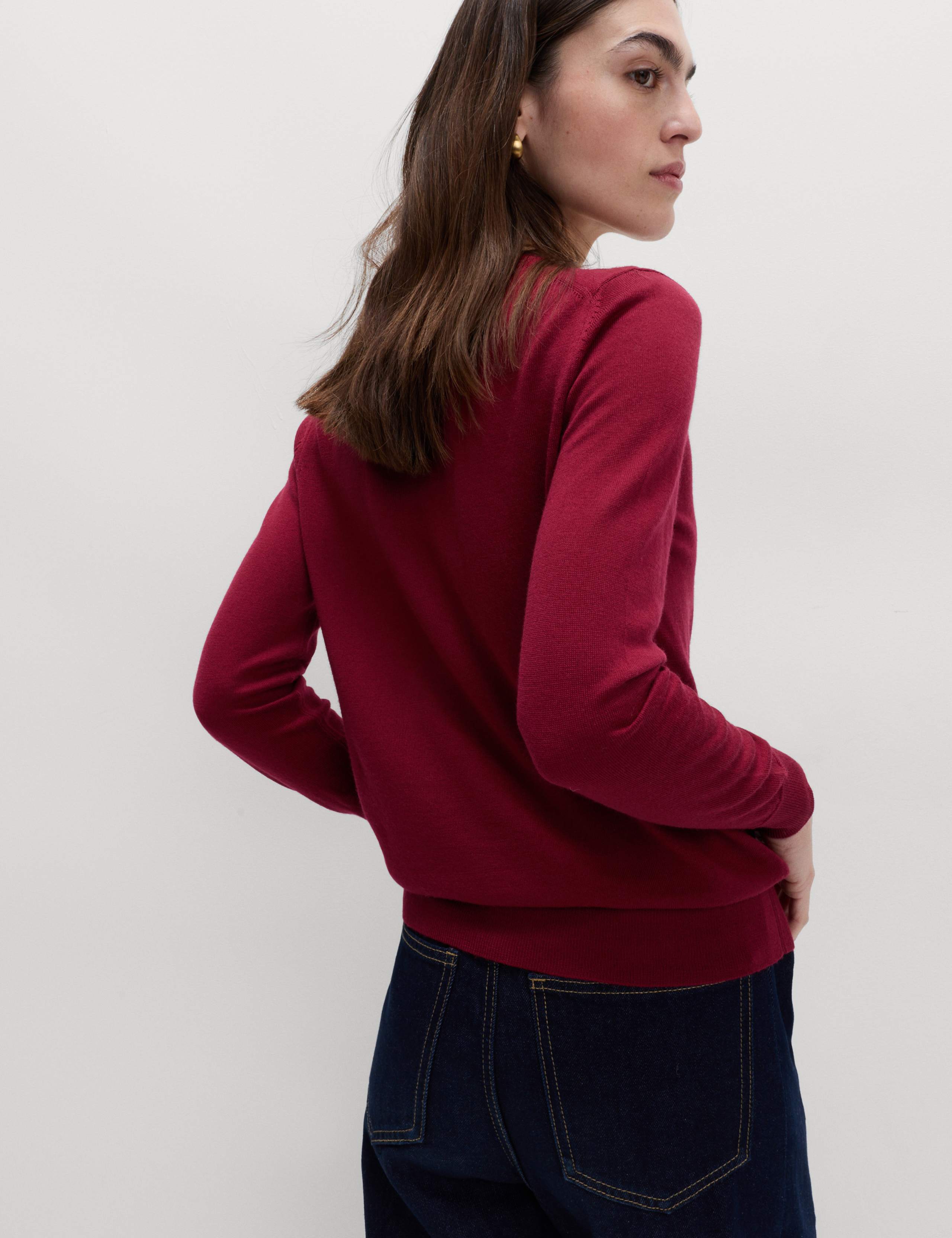 Pure Merino Wool Crew Neck Jumper 4 of 5