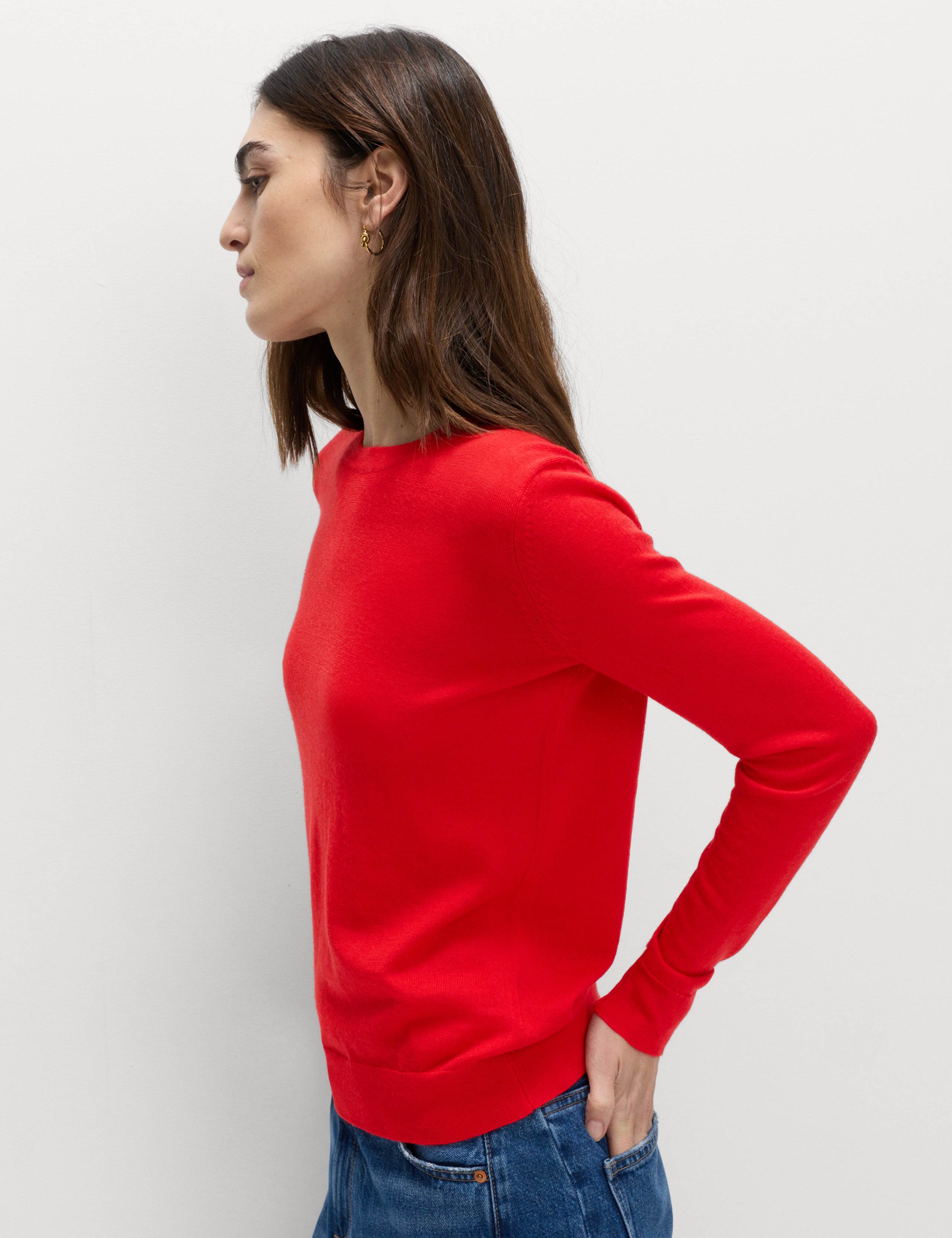 Pure Merino Wool Crew Neck Jumper 1 of 6