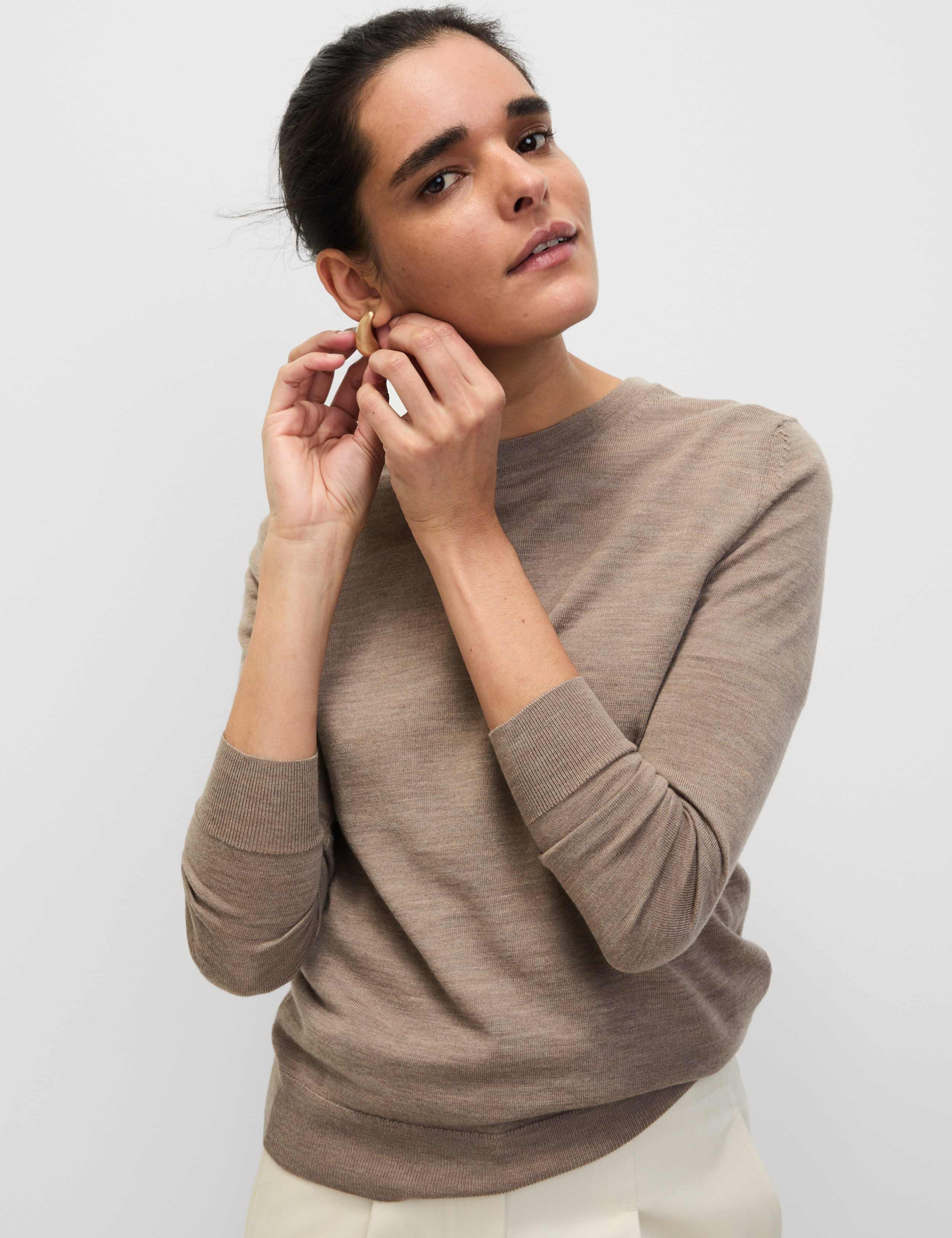 Pure Merino Wool Crew Neck Jumper 6 of 7