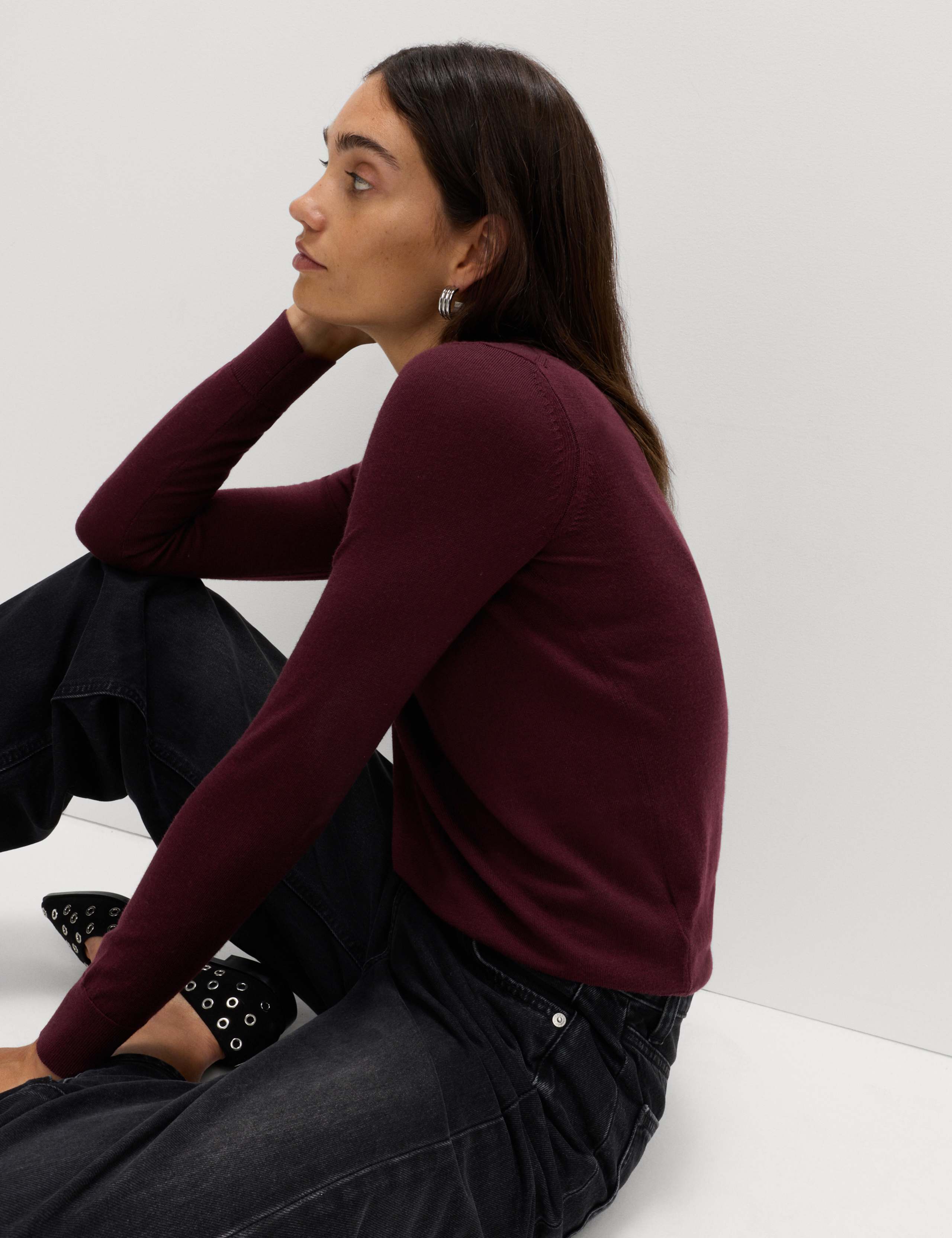 Pure Merino Wool Crew Neck Jumper 4 of 6