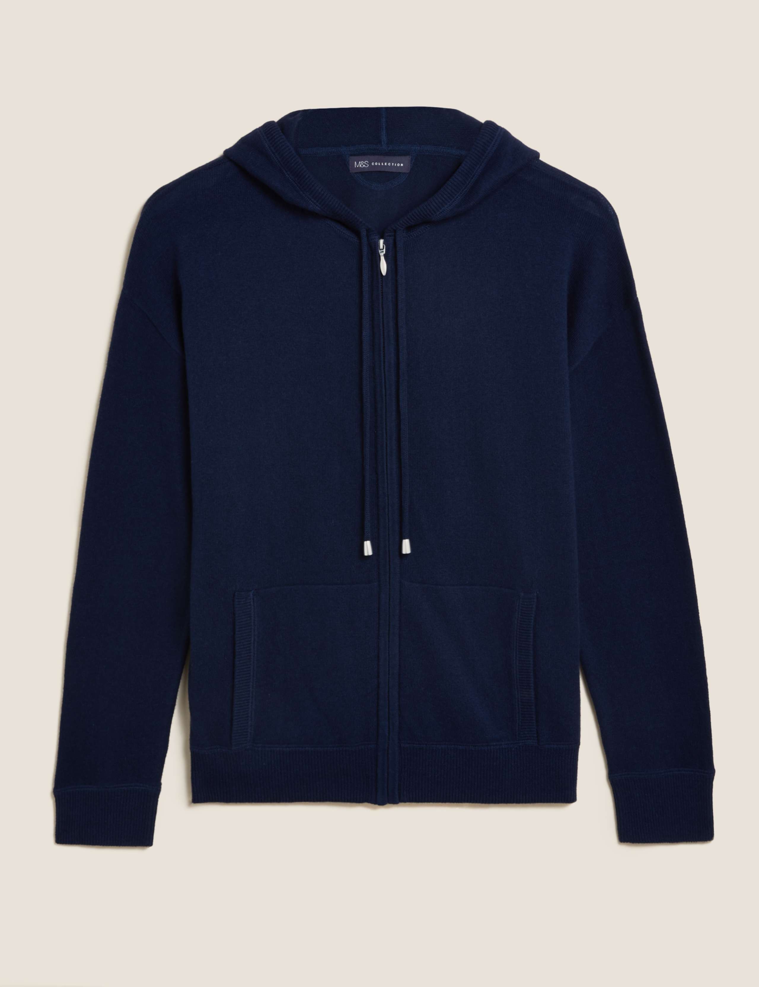 Cotton Relaxed Zip Up Hoodie with Cashmere 2 of 5
