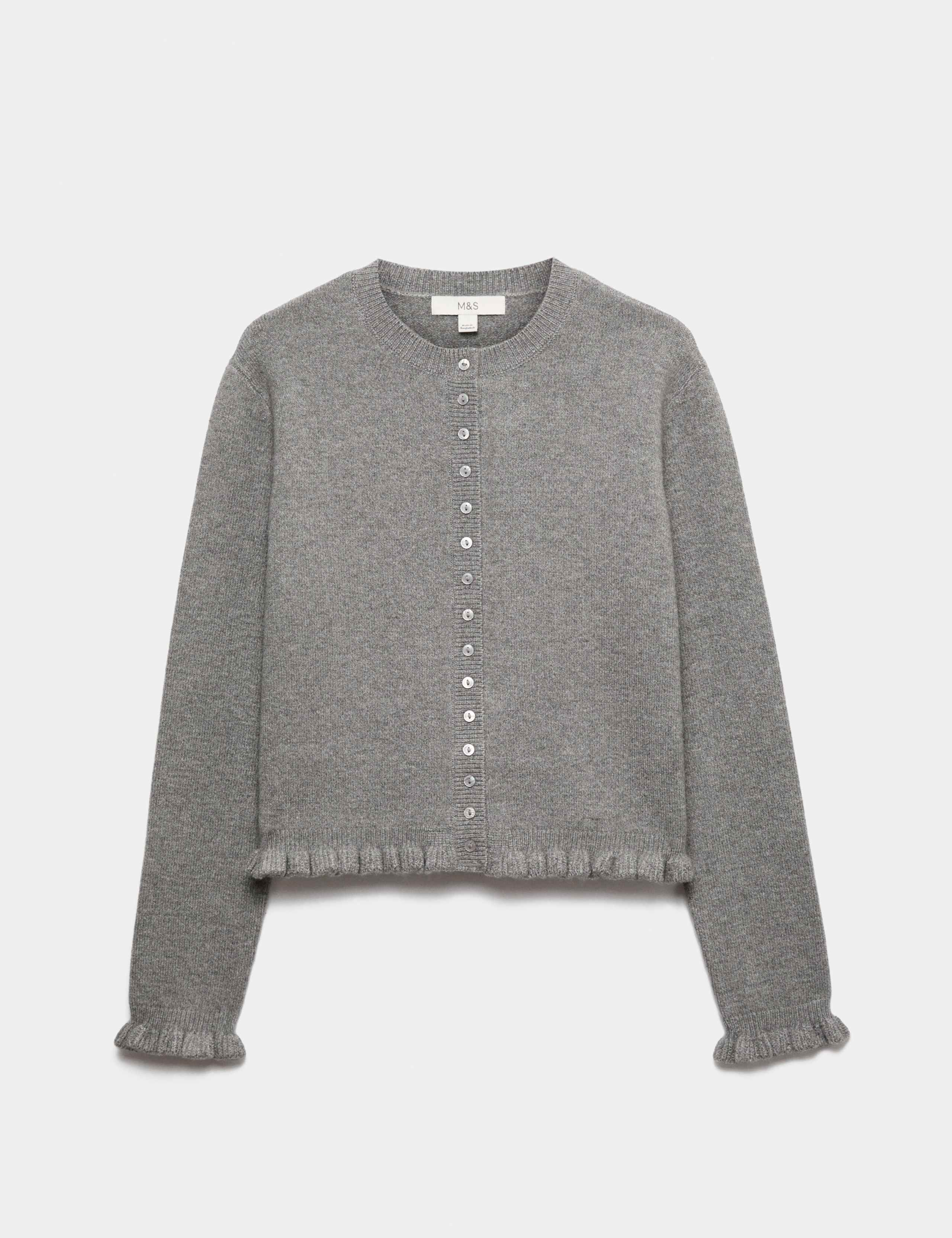 Ruffle Crew Neck Cardigan 2 of 6
