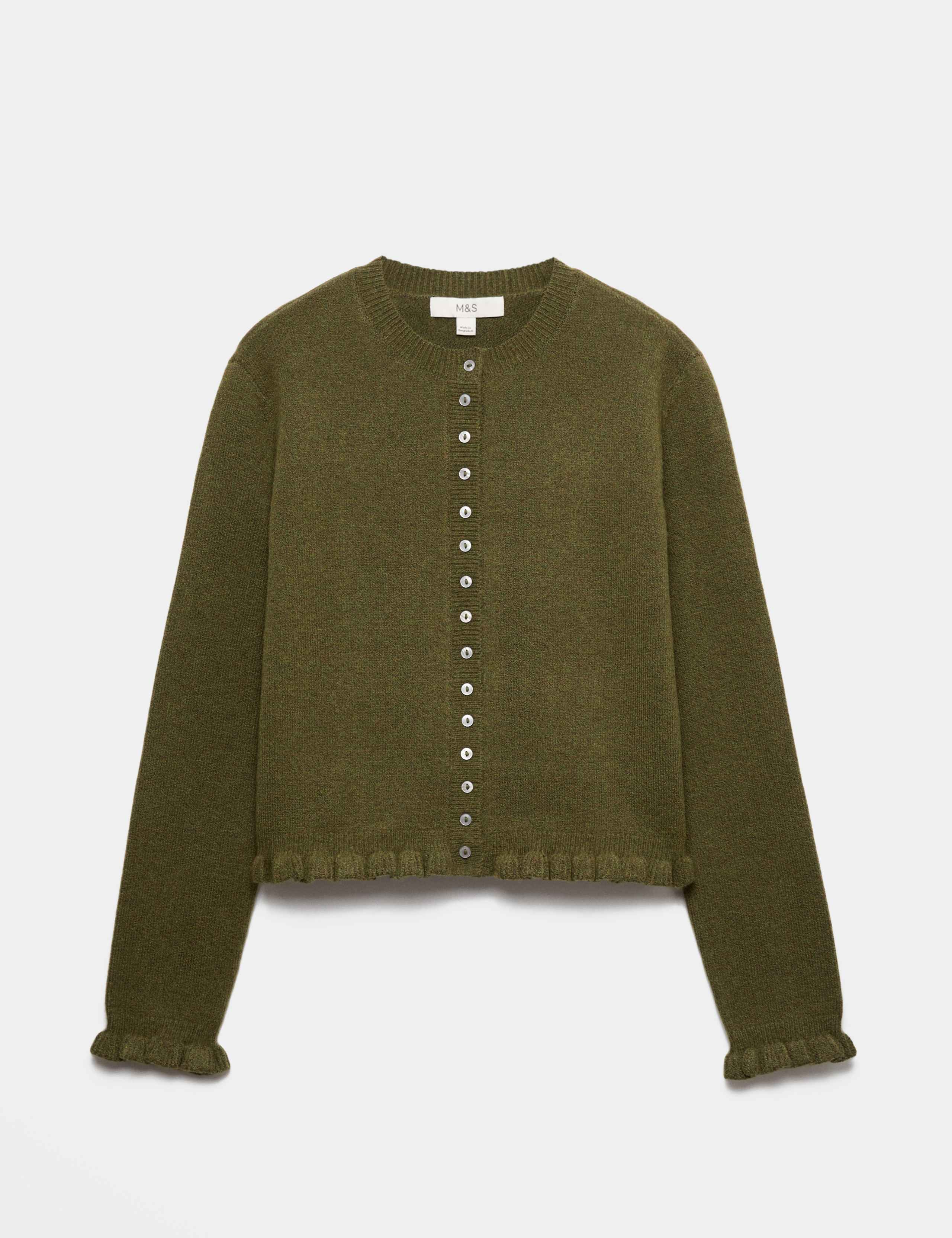 Ruffle Crew Neck Cardigan 2 of 6