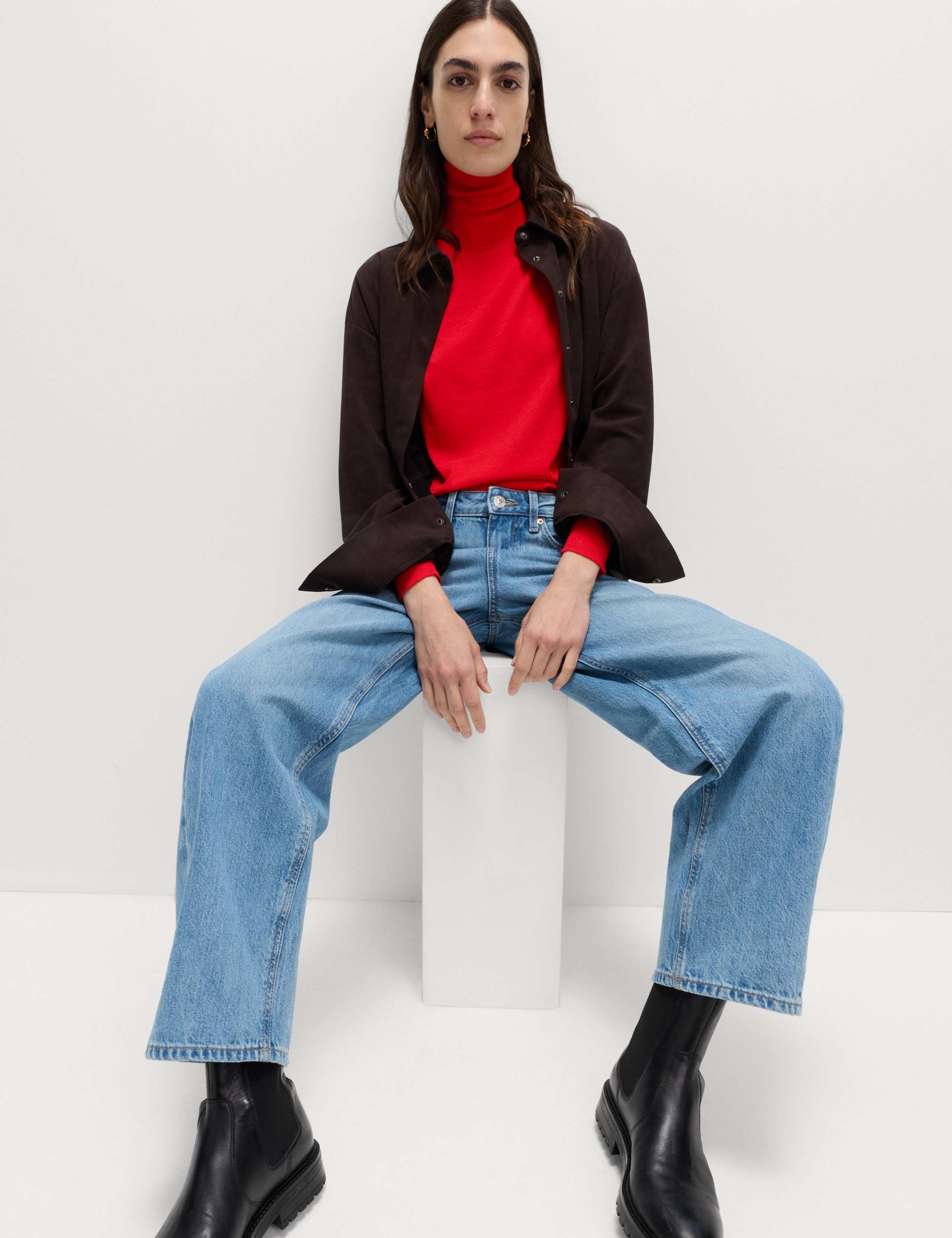 Pure Merino Wool Roll Neck Jumper 3 of 5