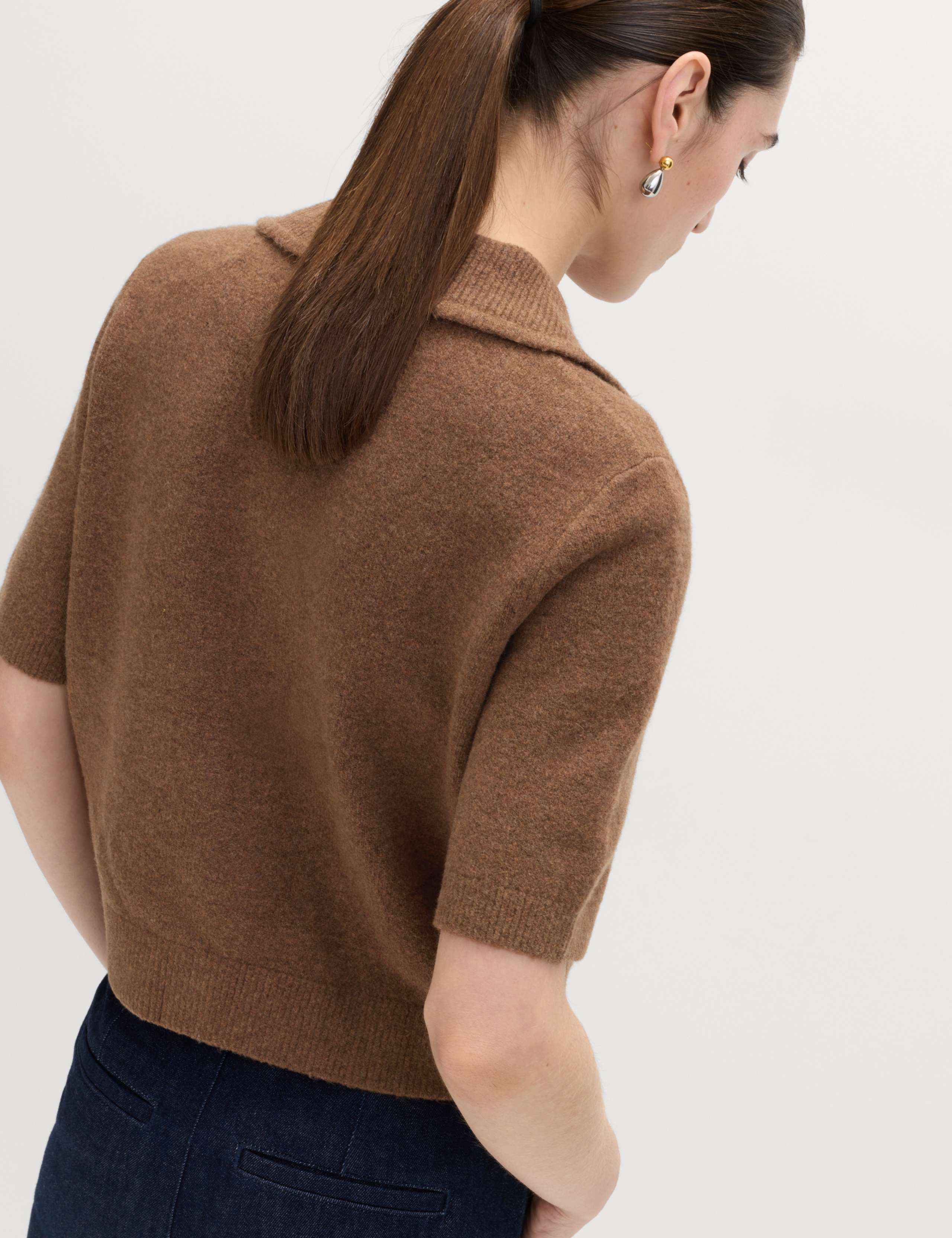 Collared Cardigan with Cotton 5 of 5