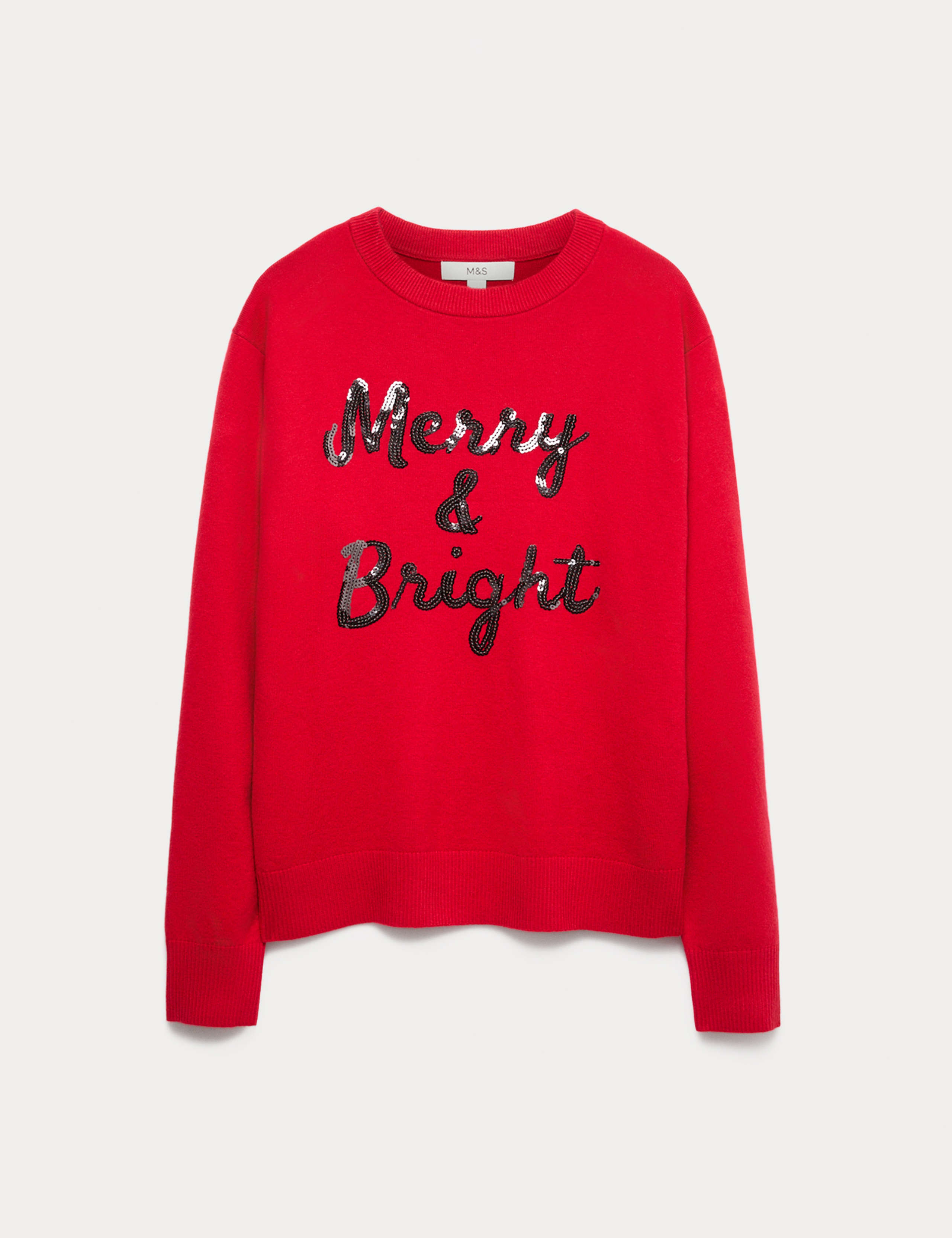 Air-Yarn Sequin Slogan Crew Neck Jumper 2 of 6